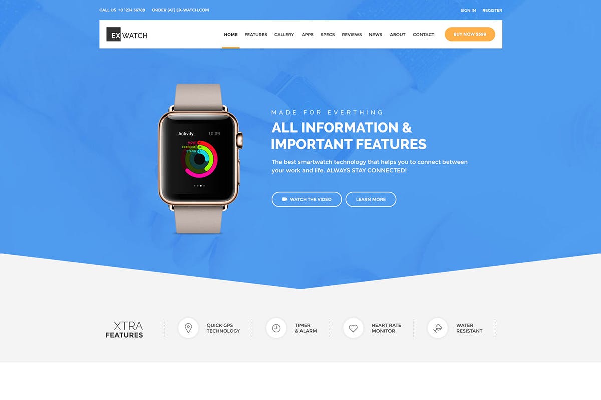 Ex Watch – Single Product eCommerce HTML