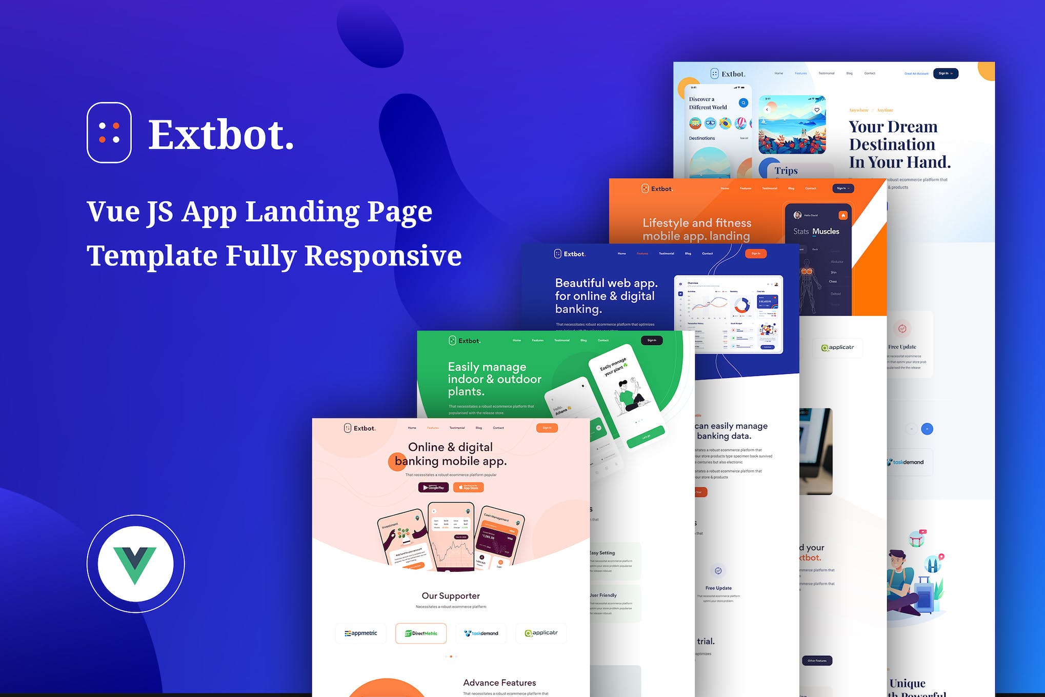 Extbot – Vue JS App Landing Page Template