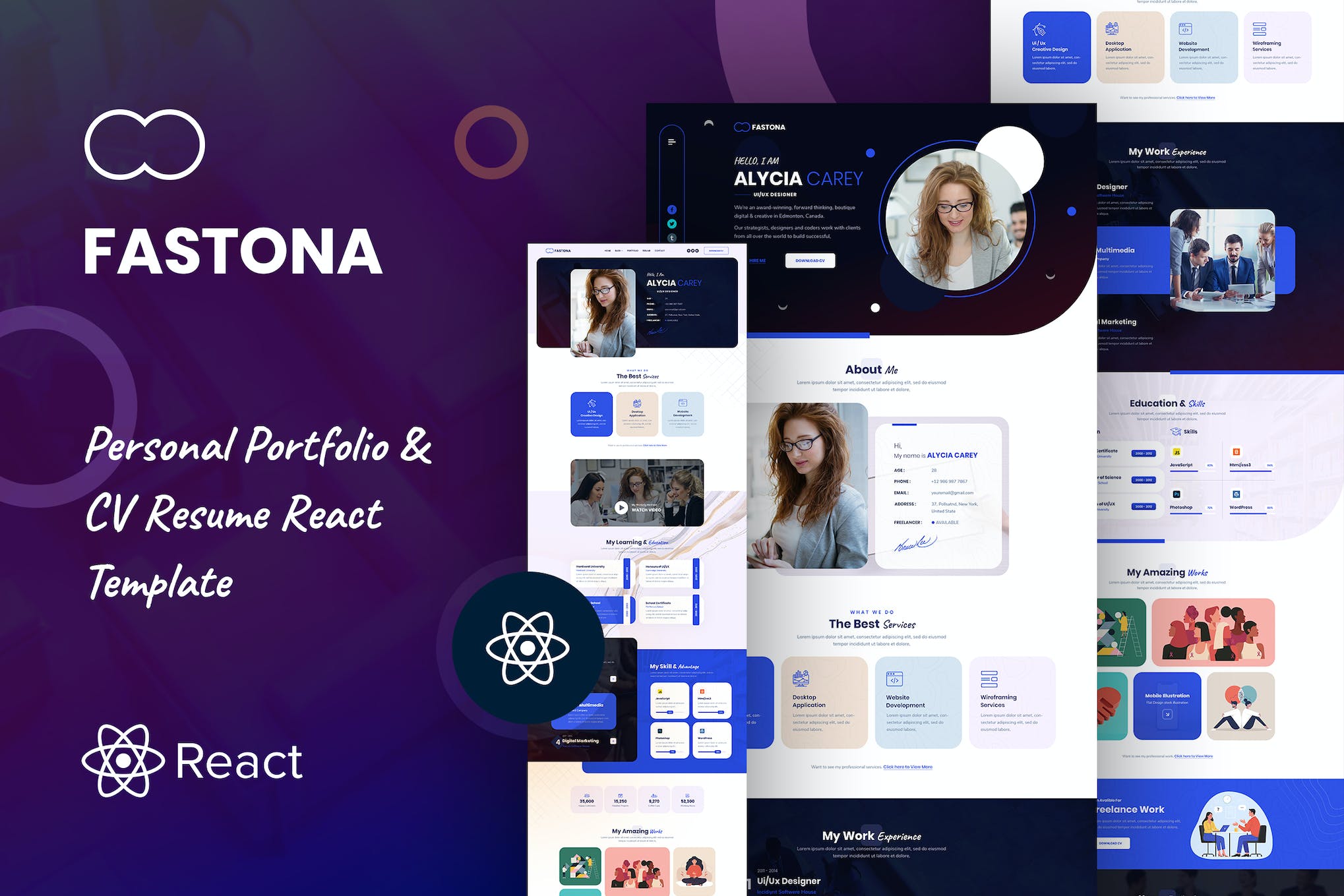 Fastone – Portfolio & CV Resume React Template