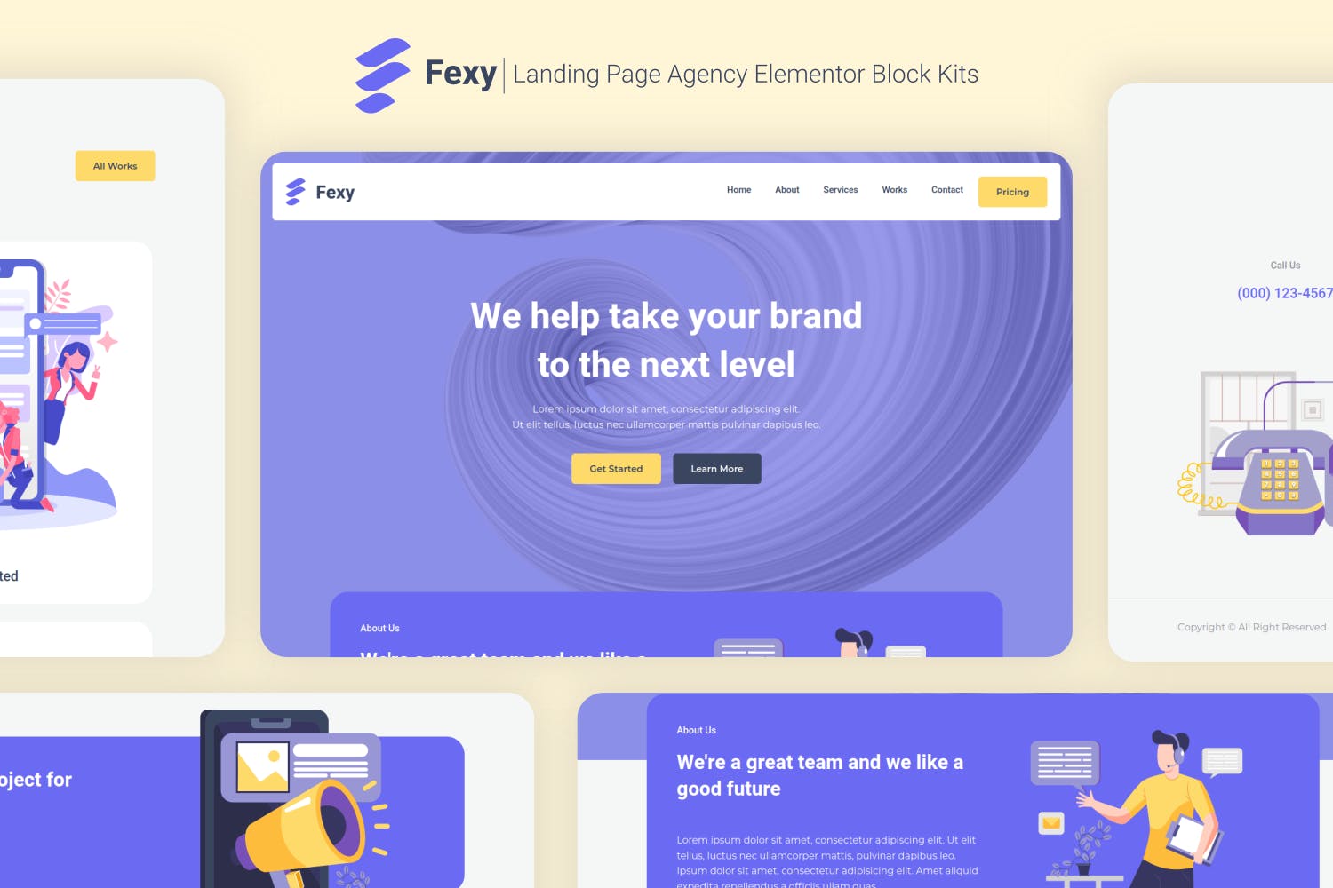 Fexy – Agency Landing Page Elementor Block Kit