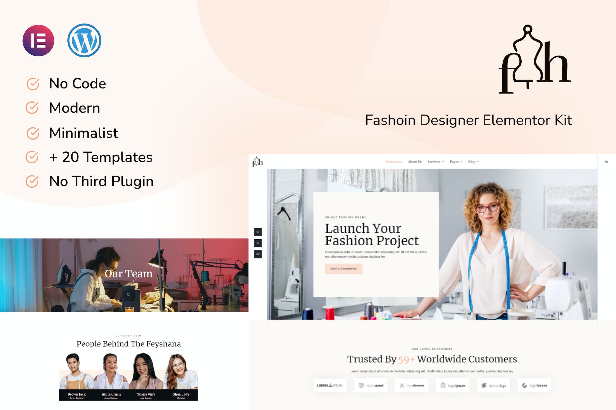 Feyshana – Fashion Designer Elementor Pro Template Kit