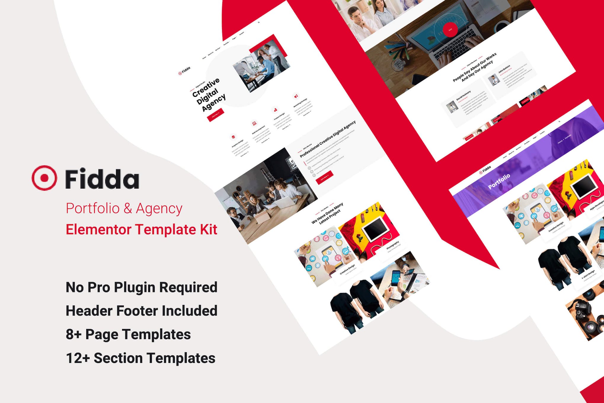 Fidda – Portfolio & Agency Elementor Template Kit