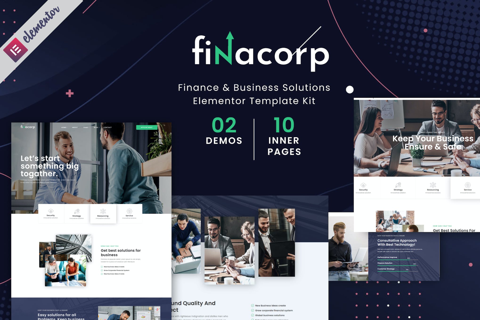 FinaCorp – Finance Corporate Elementor Template Kit