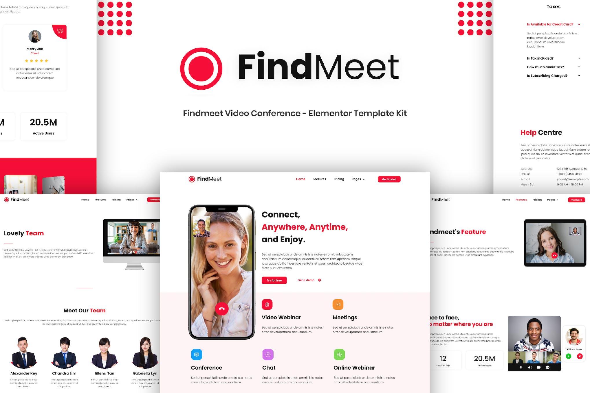 Findmeet – Video Conference Elementor Template Kit