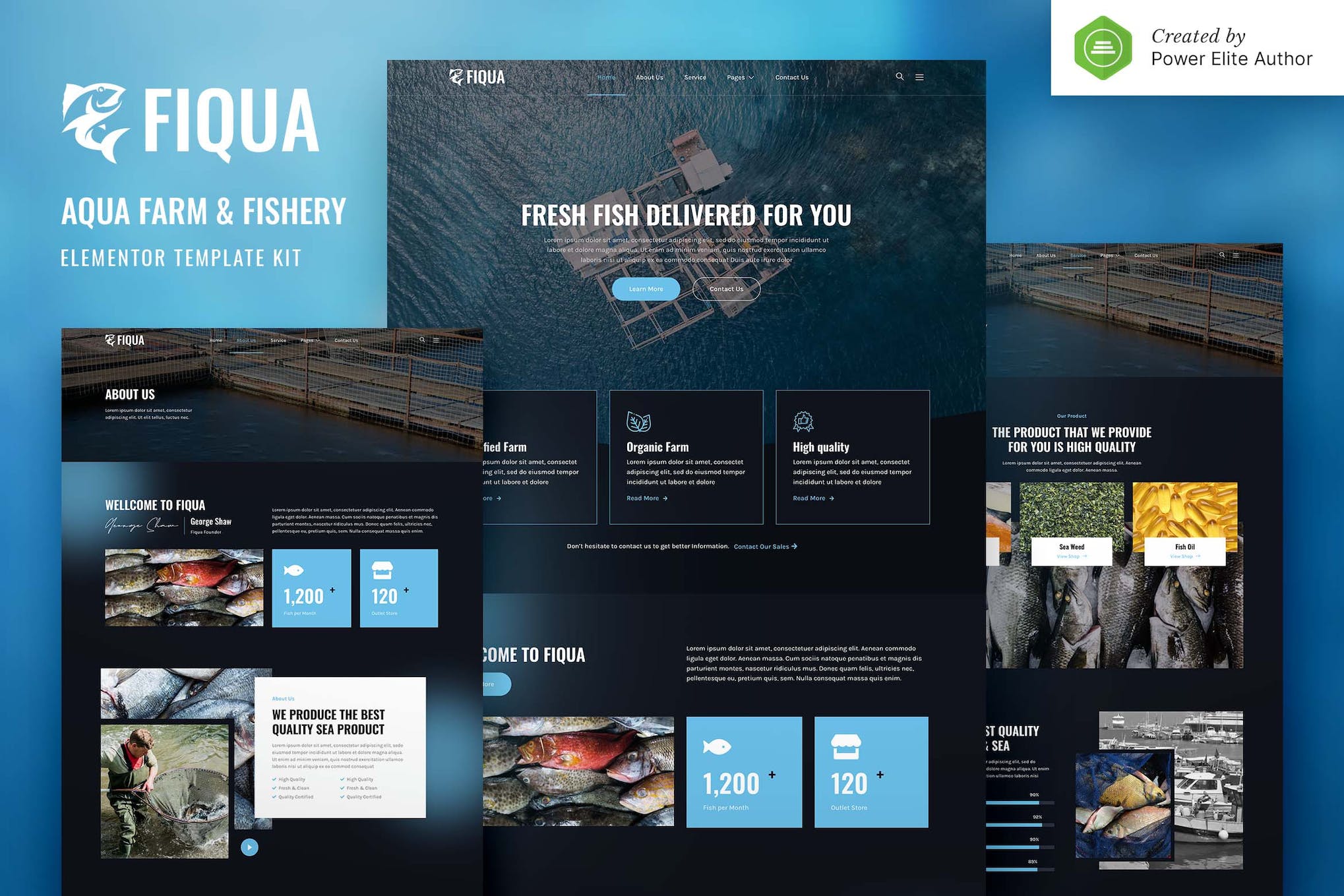 Fiqua – Aqua Farm & Fishery Services Elementor Template Kit