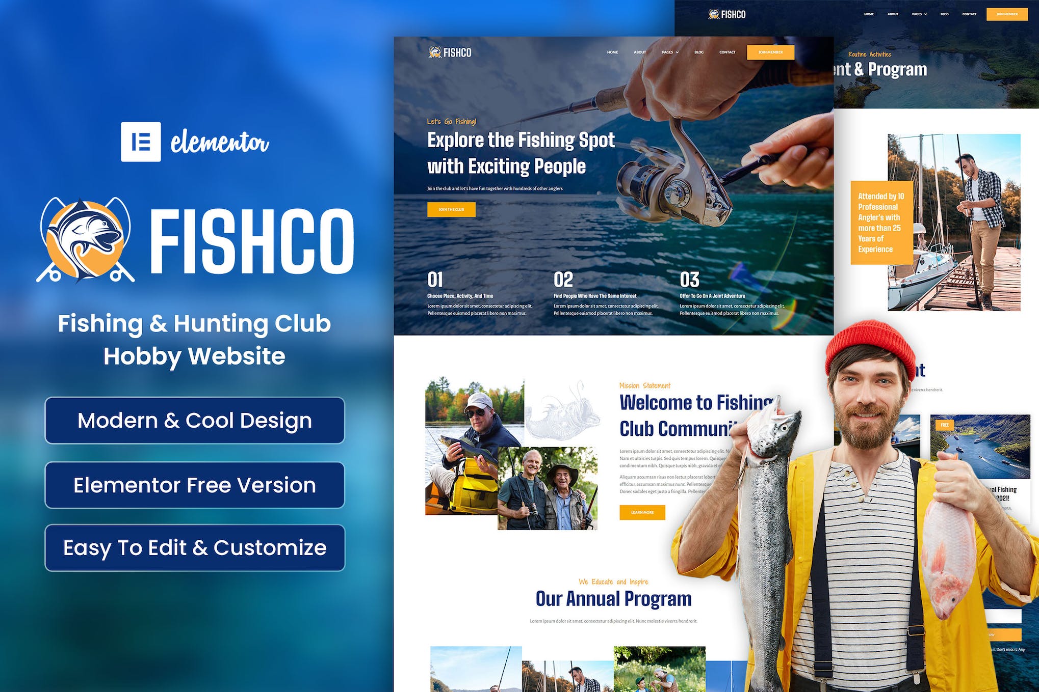 Fishco – Fishing & Hunting Club Elementor Template Kit