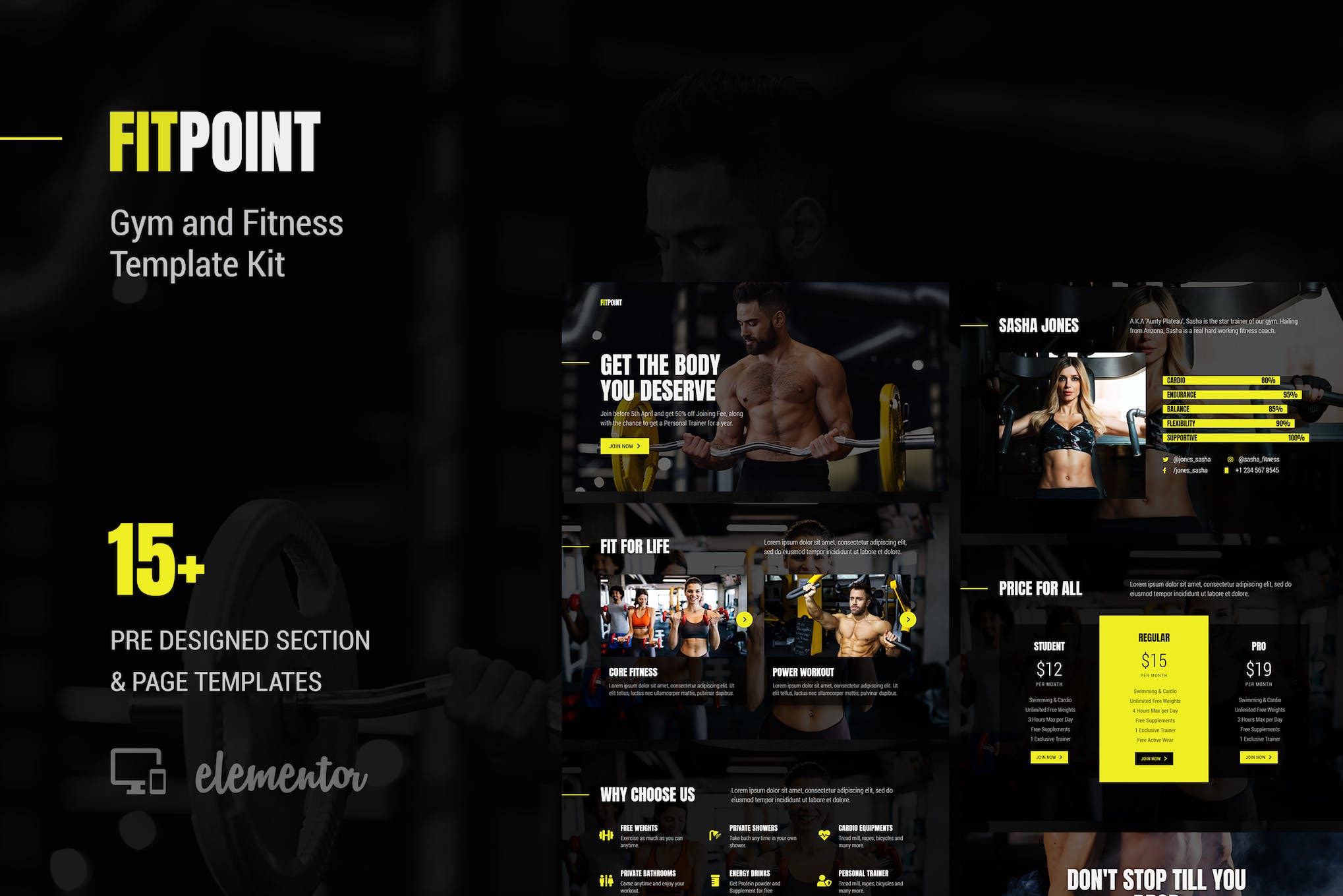 Fit Point – Gym & Fitness Elementor Template Kit