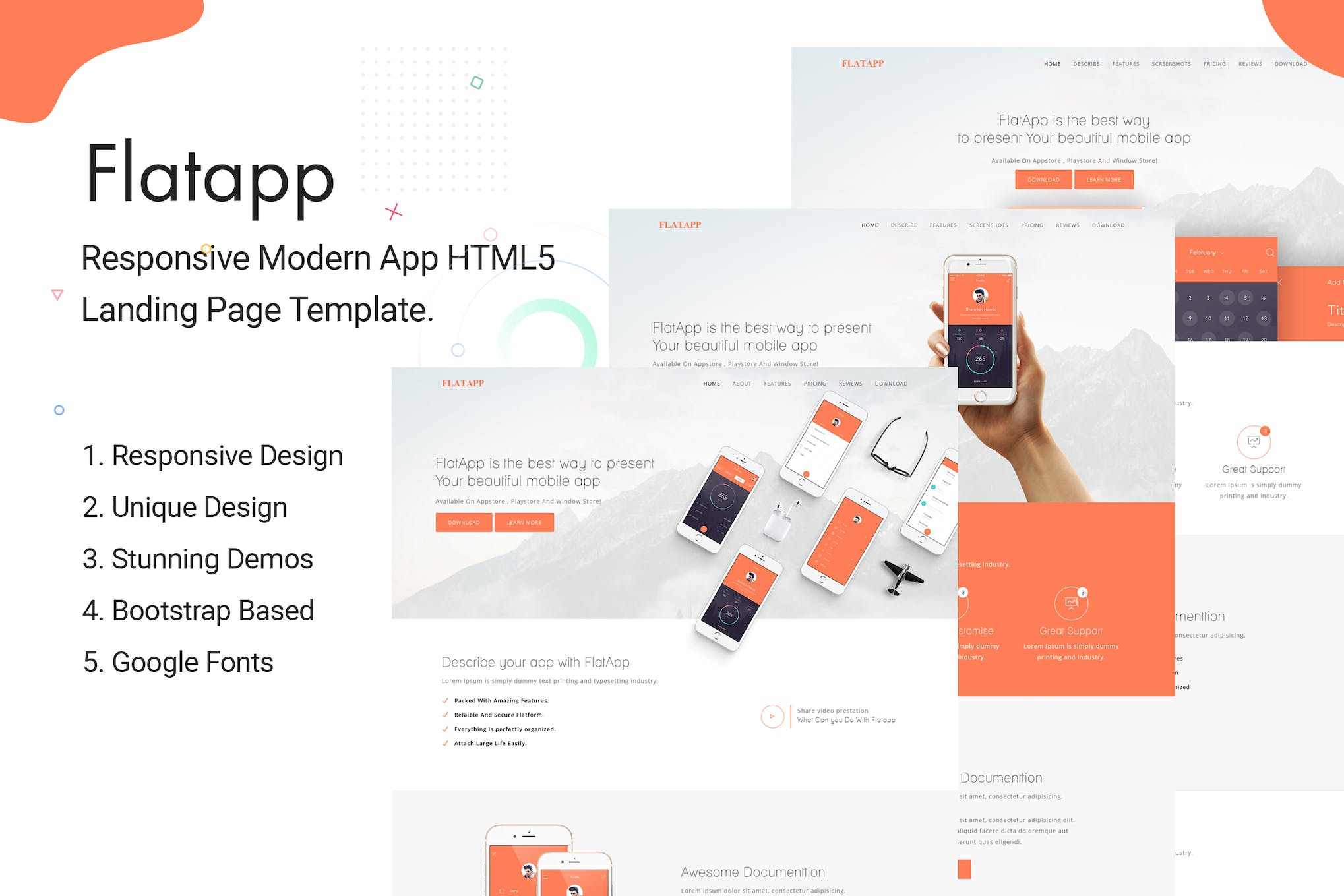 FlatApp – App Landing Page Template