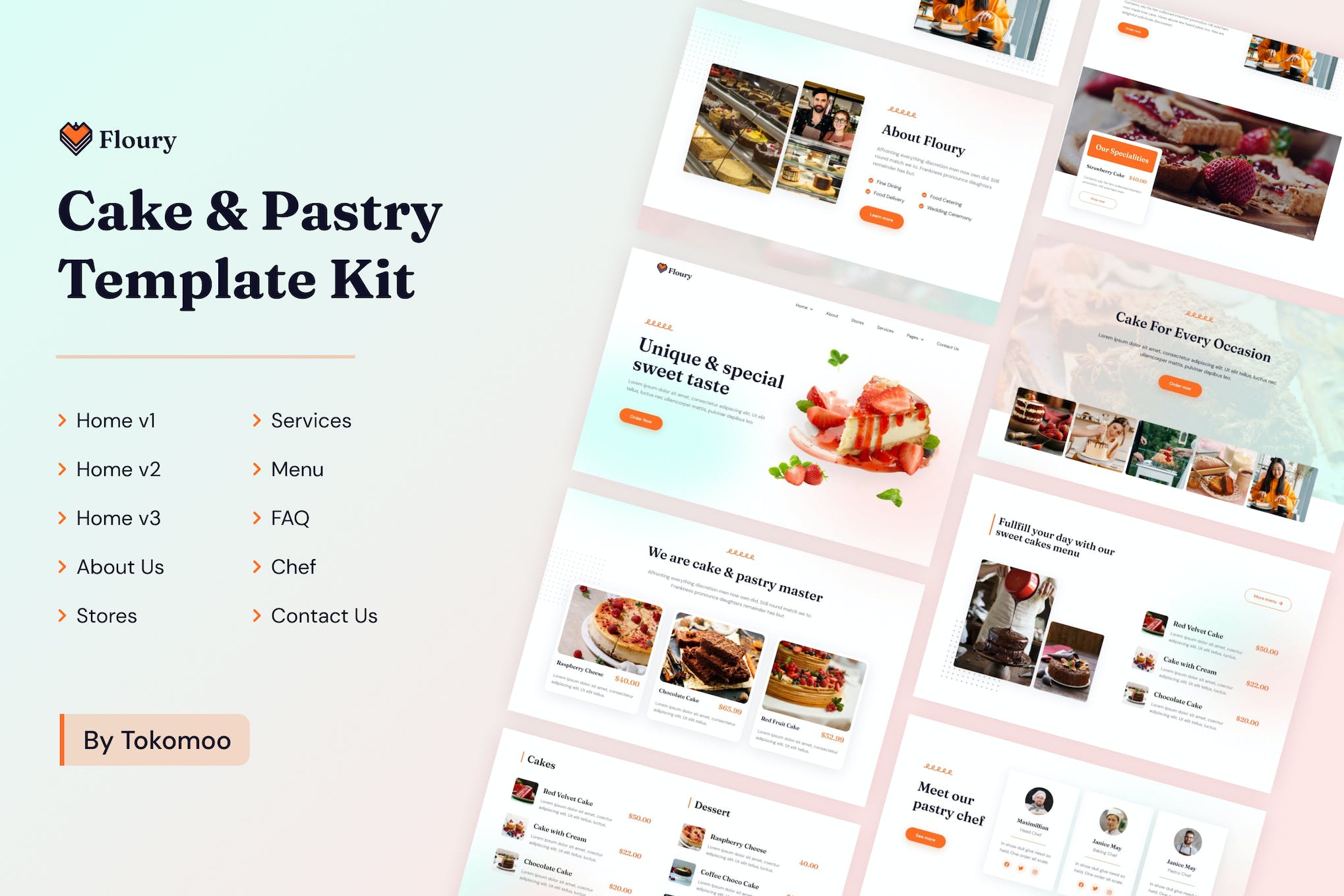 Floury | Cake & Pastry Elementor Template Kit