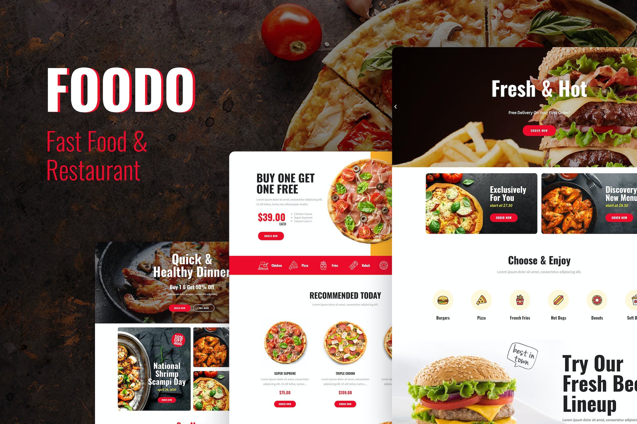 Foodo – Fast Food & Pizza Elementor Template Kit