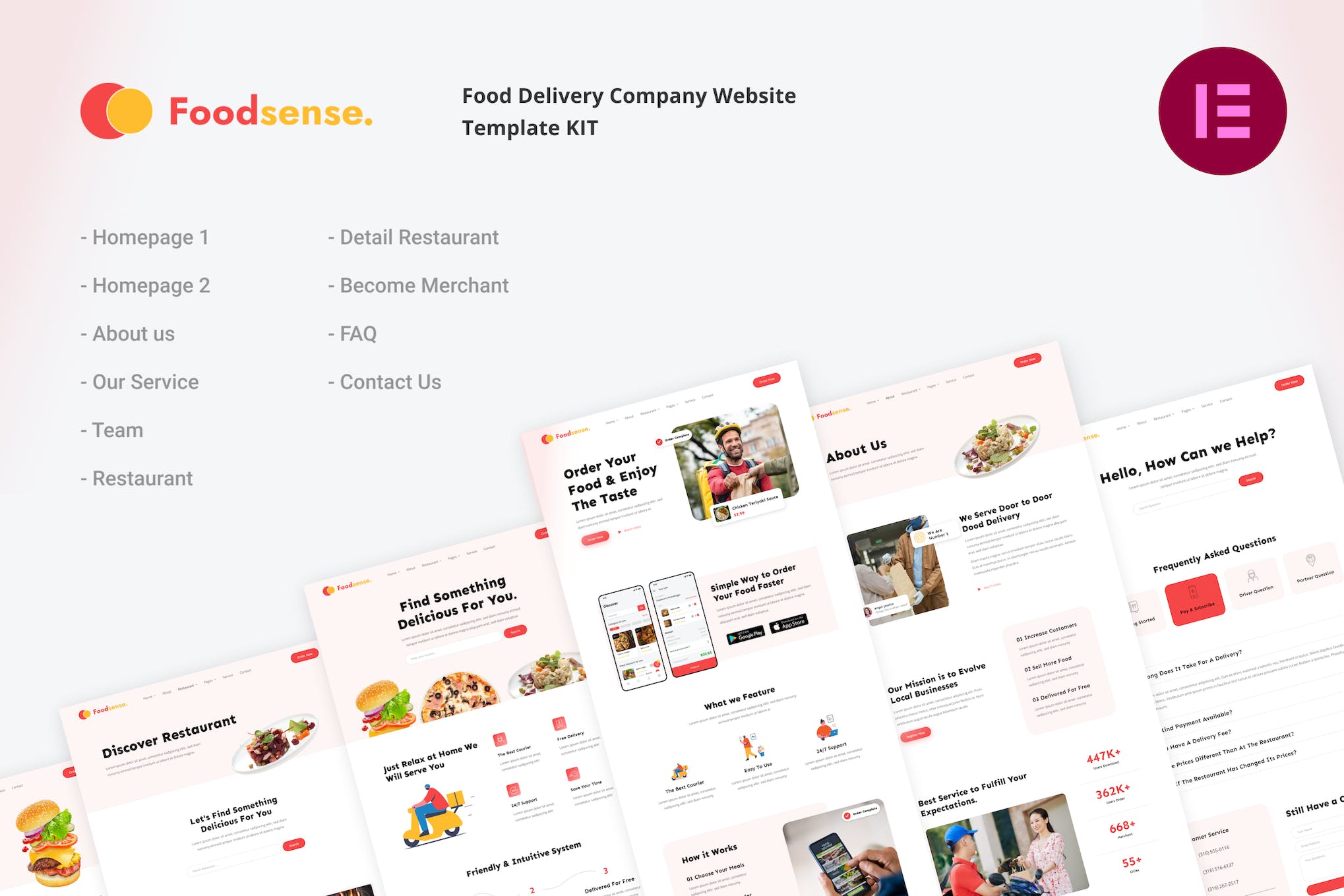 FoodSense | Food Delivery Elementor Template Kit