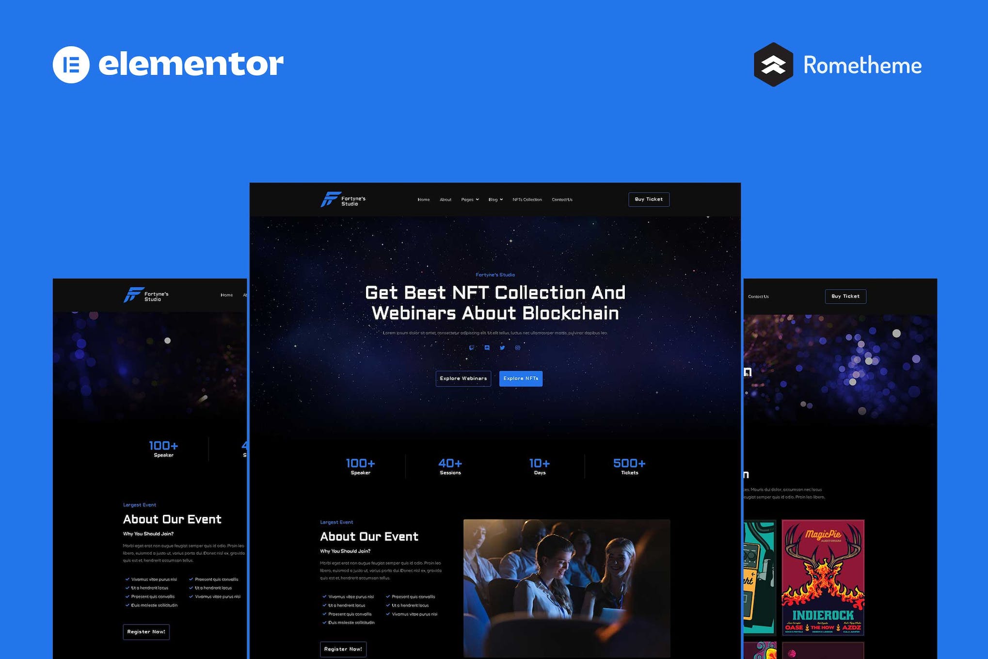 Fortynes – NFTs Conference Elementor Pro Full Site Template