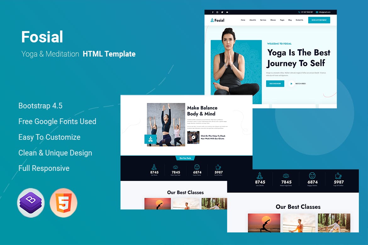 Fosial – Yoga & Meditation HTML Template