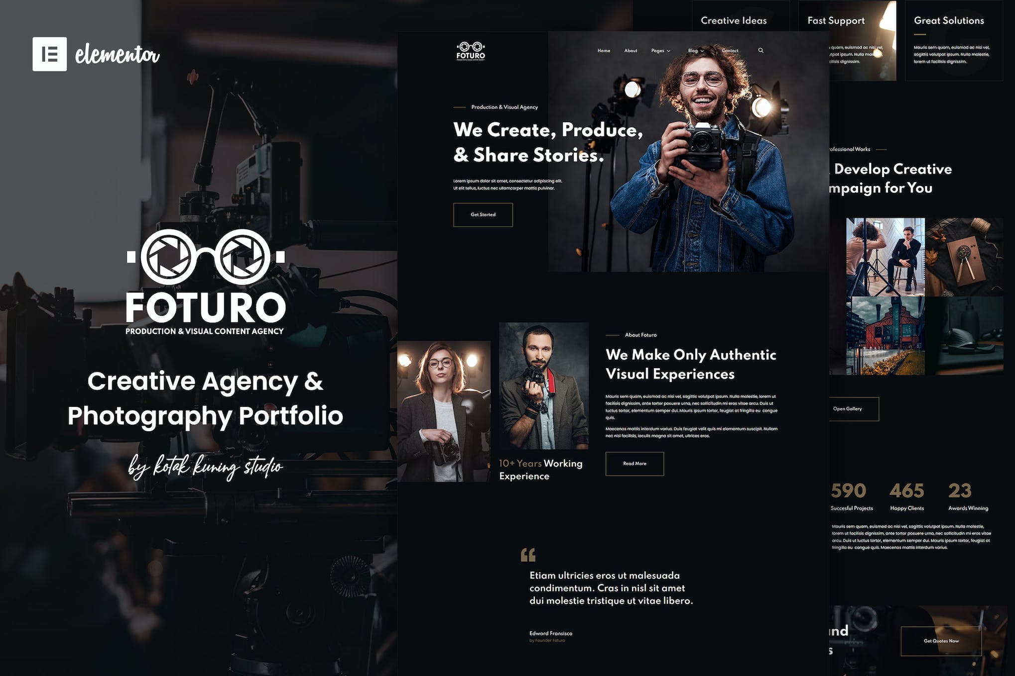 Foturo – Photography Portfolio & Creative Agency Elementor Template Kit