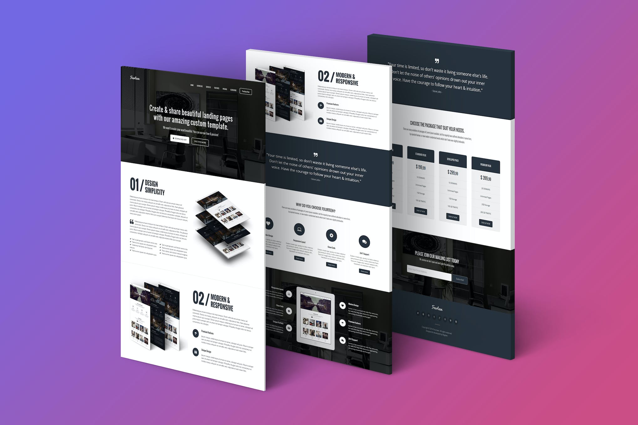 Fourteen – Responsive Landing Page Template