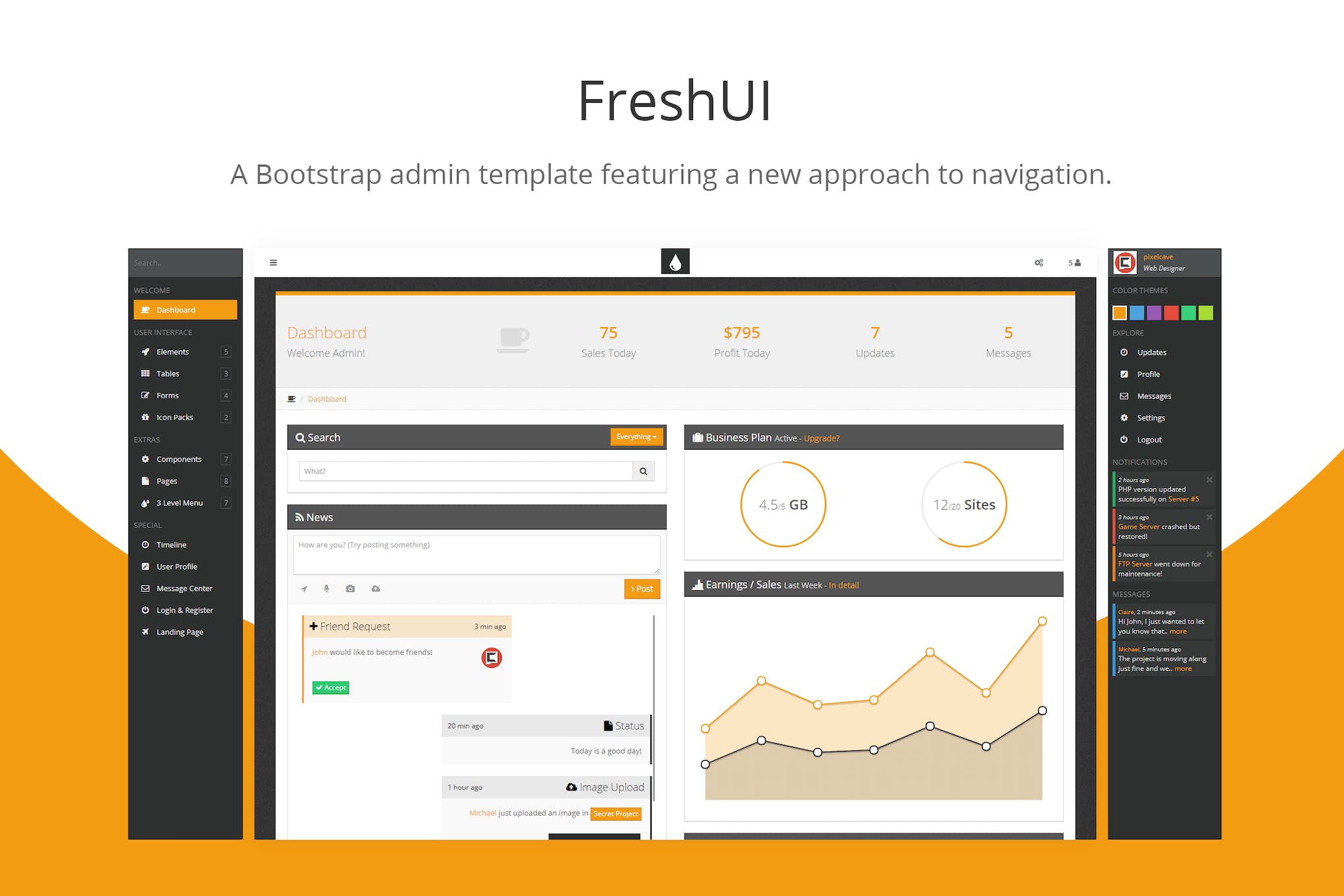 FreshUI – Bootstrap Admin Template