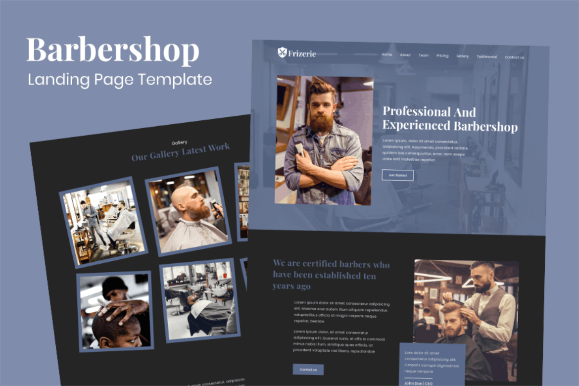 Frizerie – Barbershop Landing Page Template