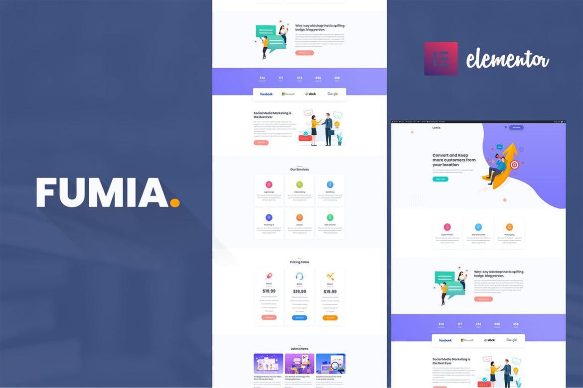 Fumia – Startup Agency Elementor Template Kit