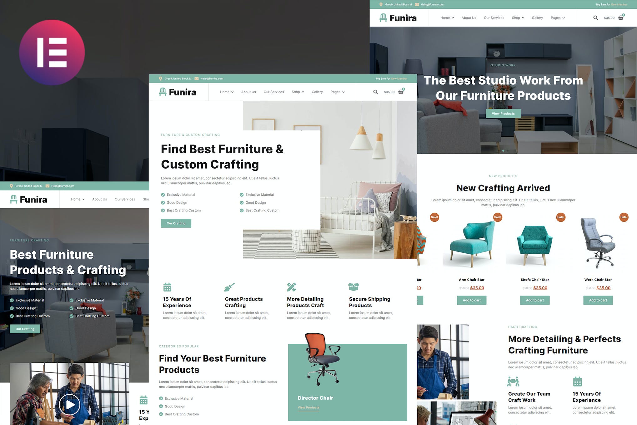 Funira – Custom Craft Furniture Elementor Template Kit