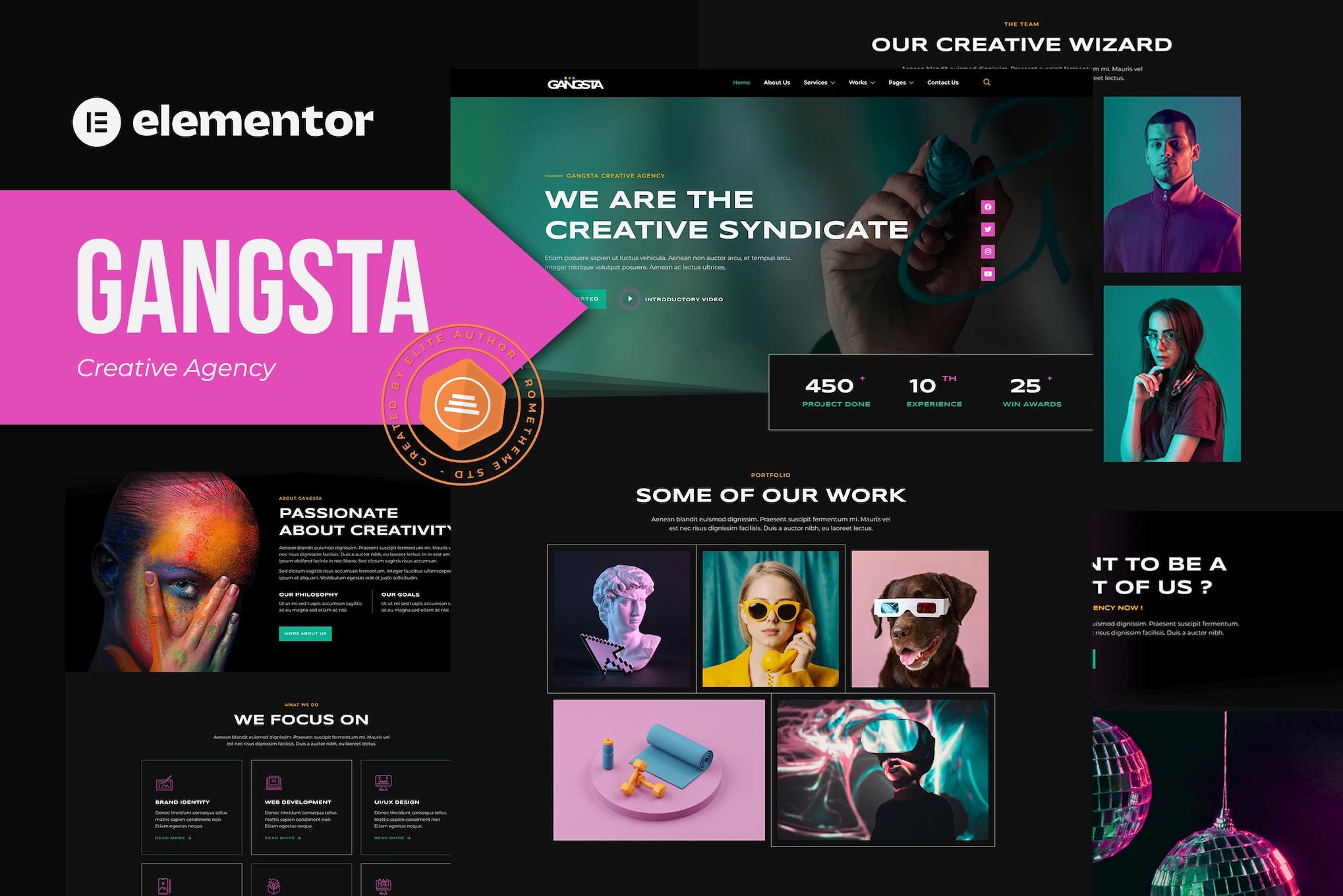 Gangsta – Creative Agency & Portfolio Elementor Template Kit