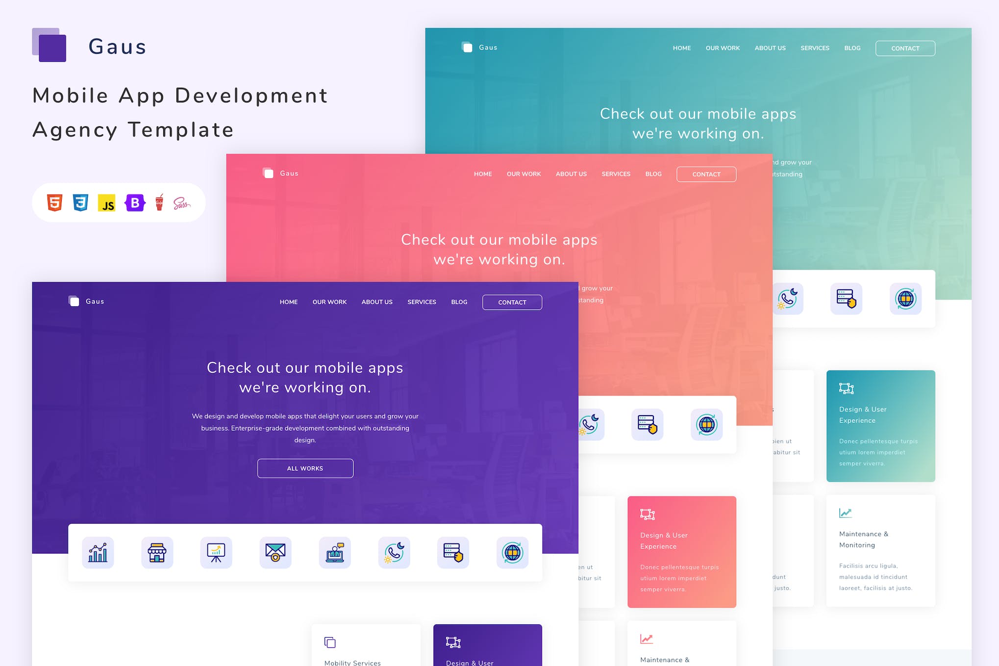 Gaus – Mobile App Development Agency Template