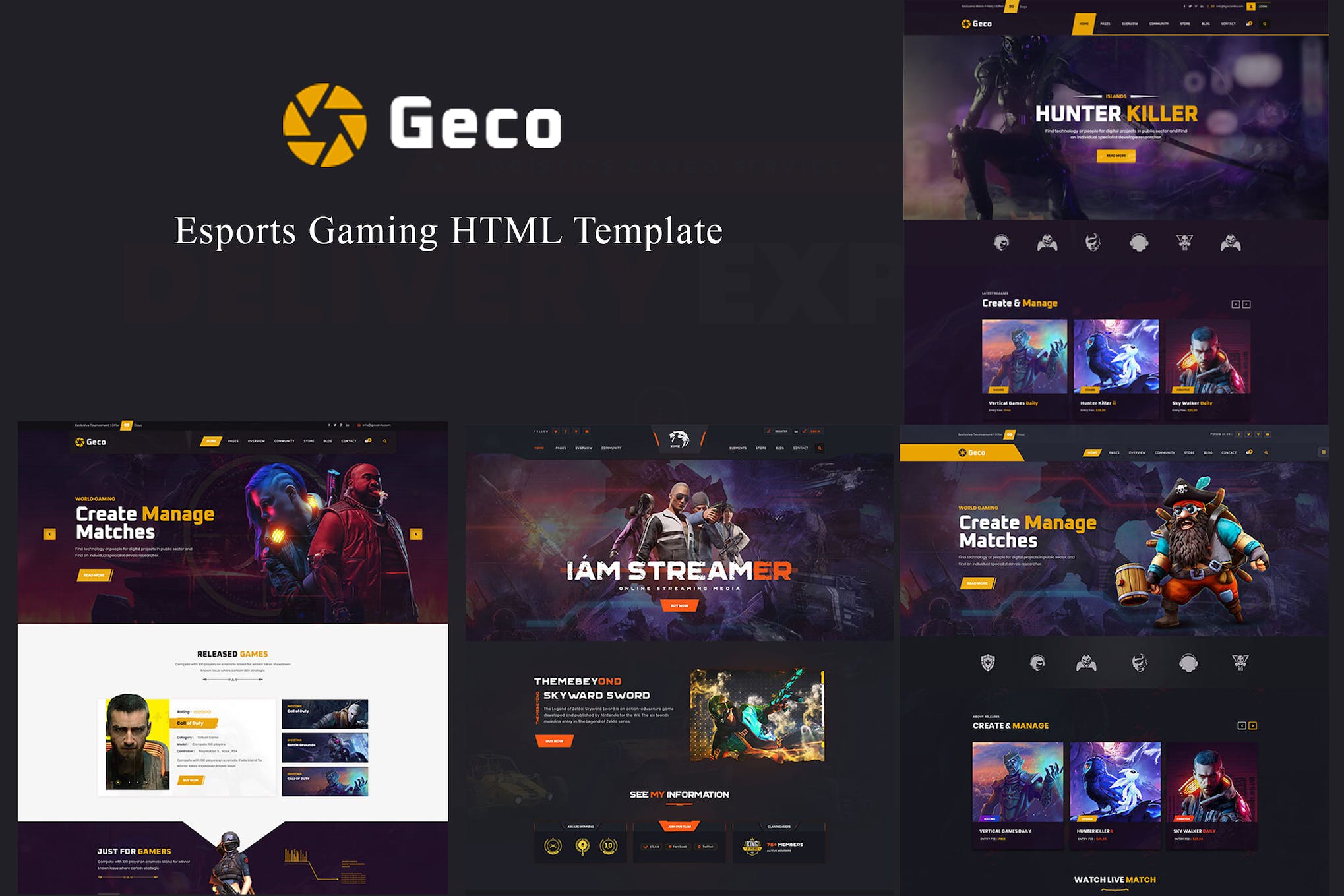 Geco – eSports Gaming HTML5 Template