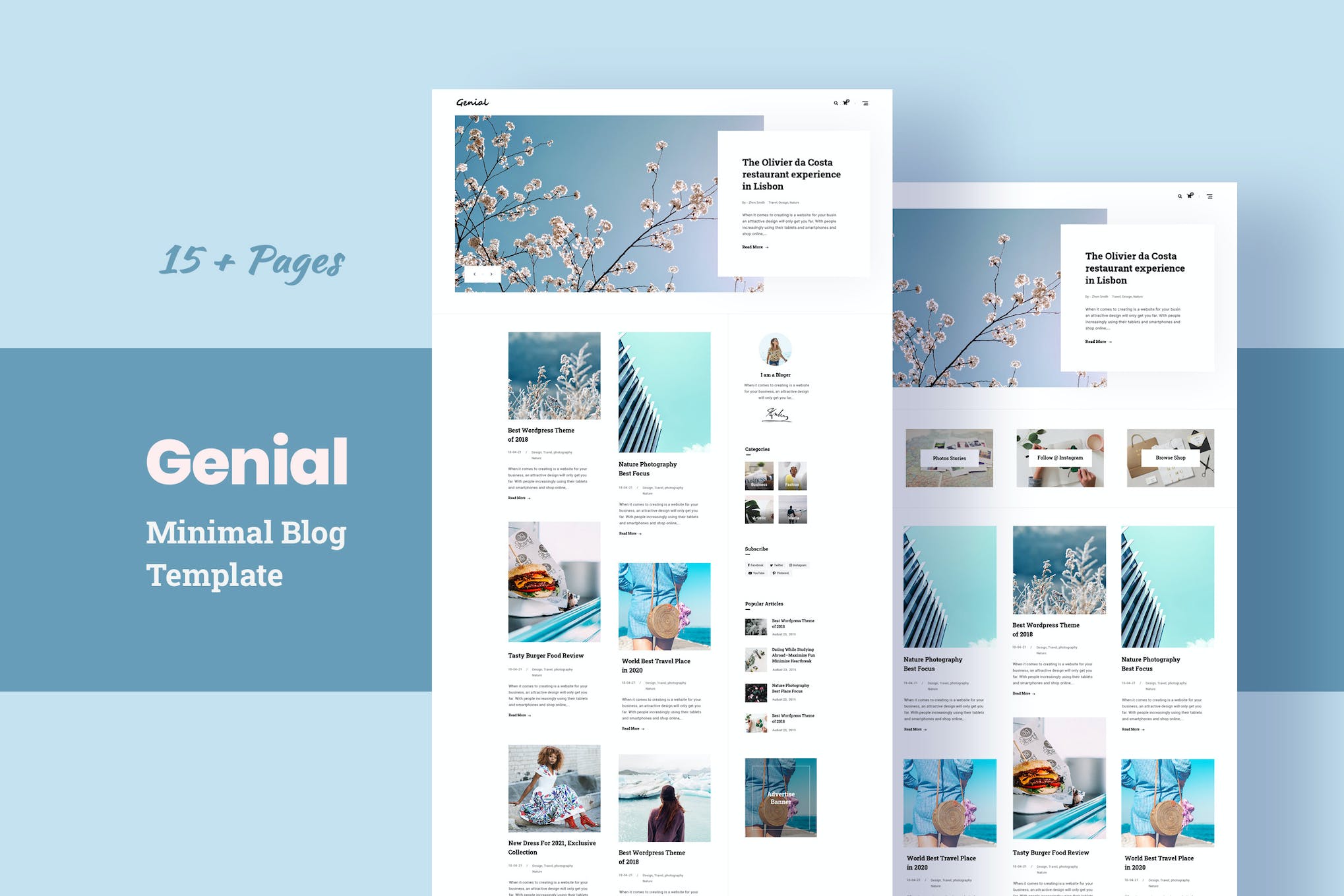 Genial – Minimal Blog HTML Template