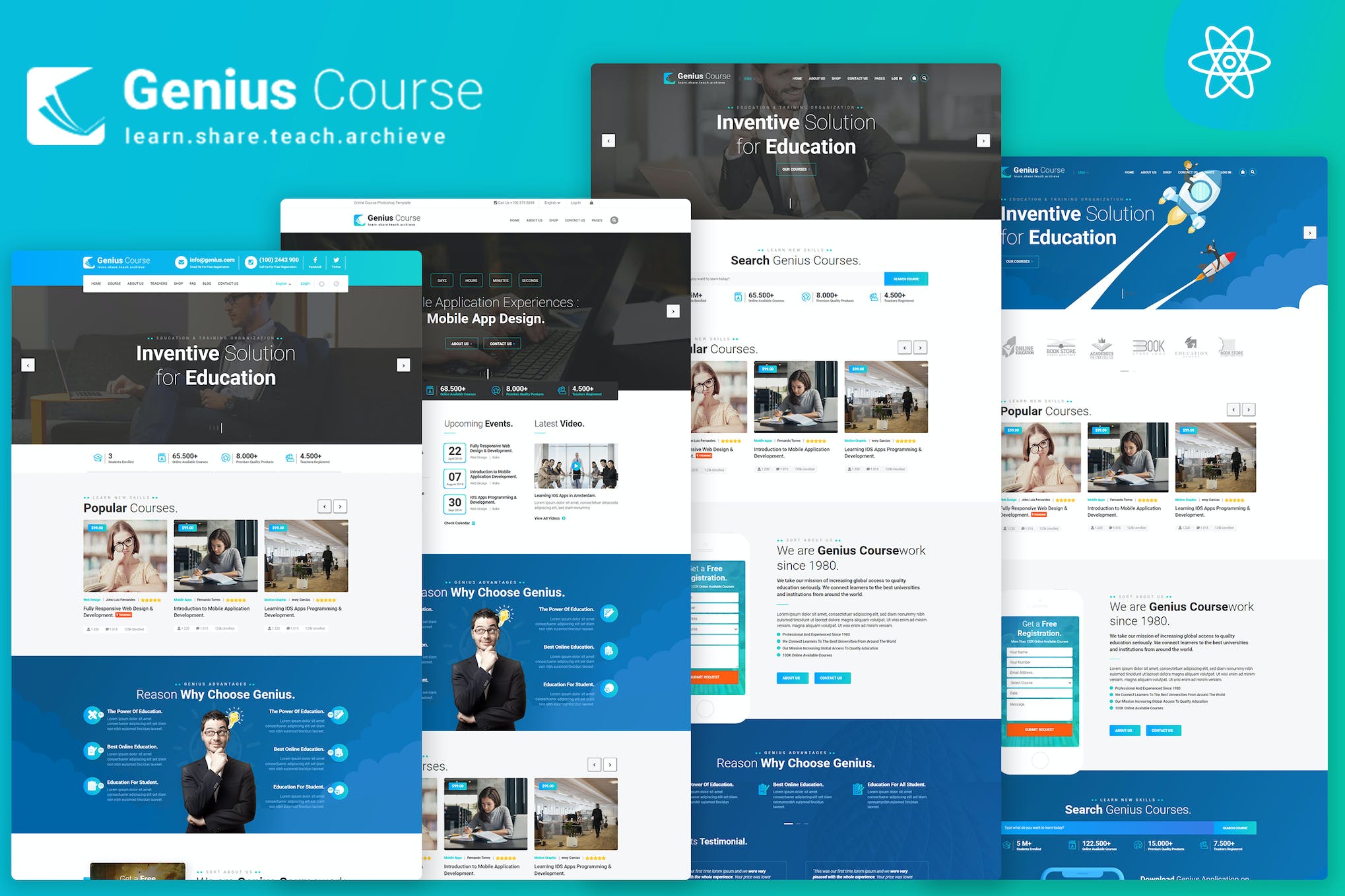 Genius Course – School Classes Institute HTML