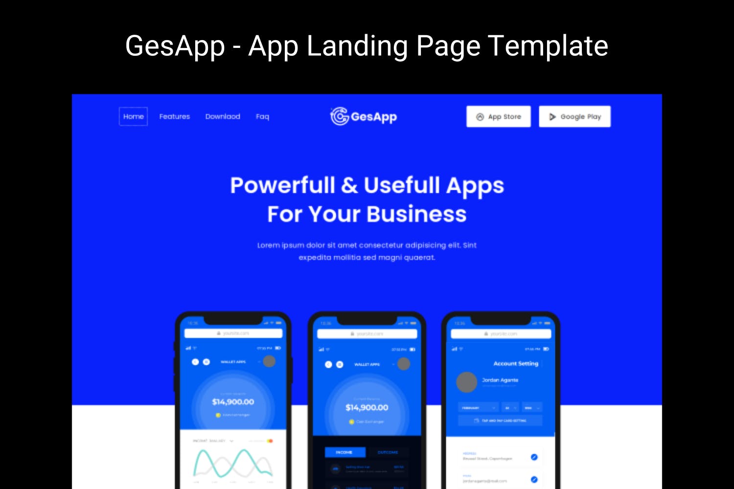 GesApp – App Landing Page Template