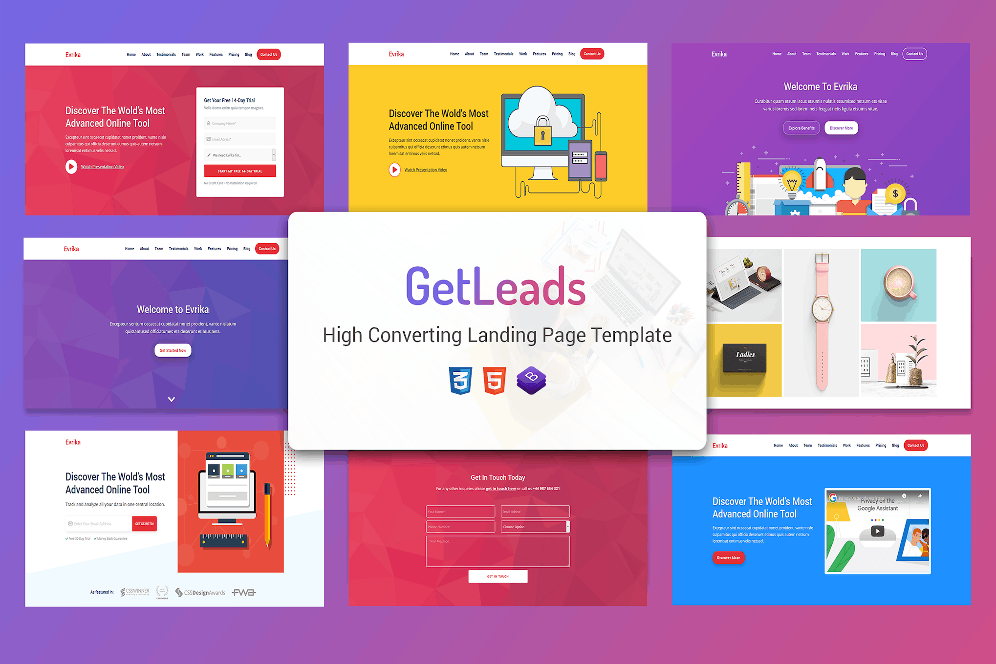 GetLeads – Marketing HTML Landing Page Template