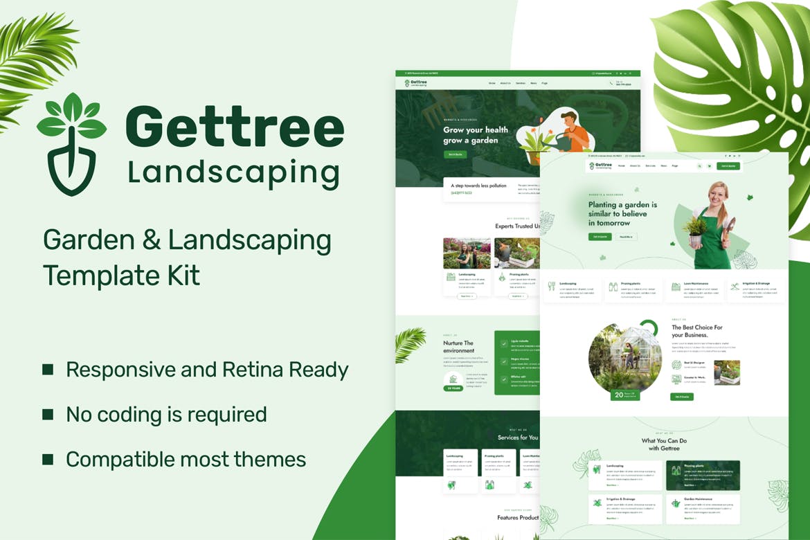 Gettree – Garden & Landscaping Elementor Template Kit