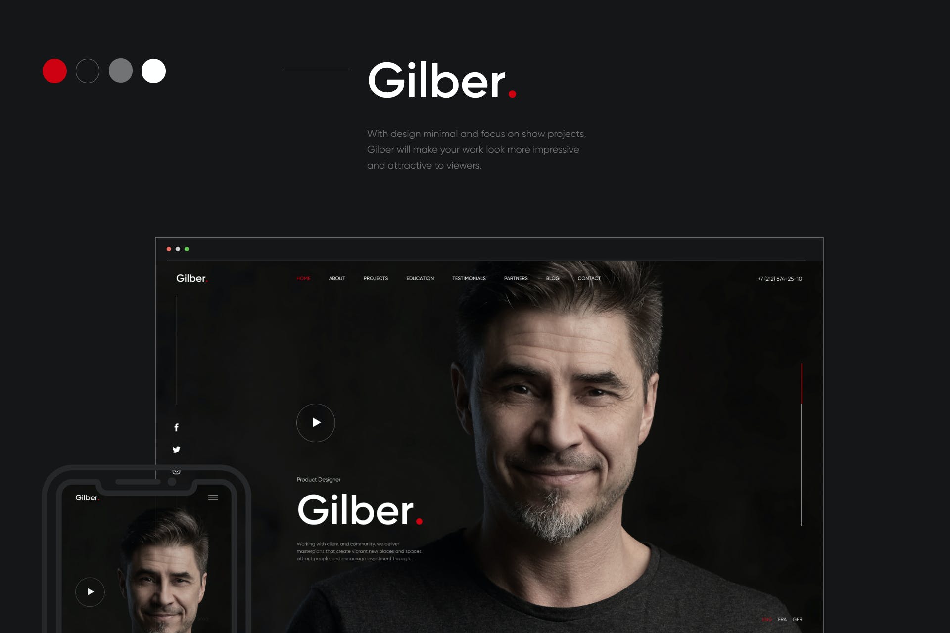 Gilber – Personal CV/Resume HTML Template