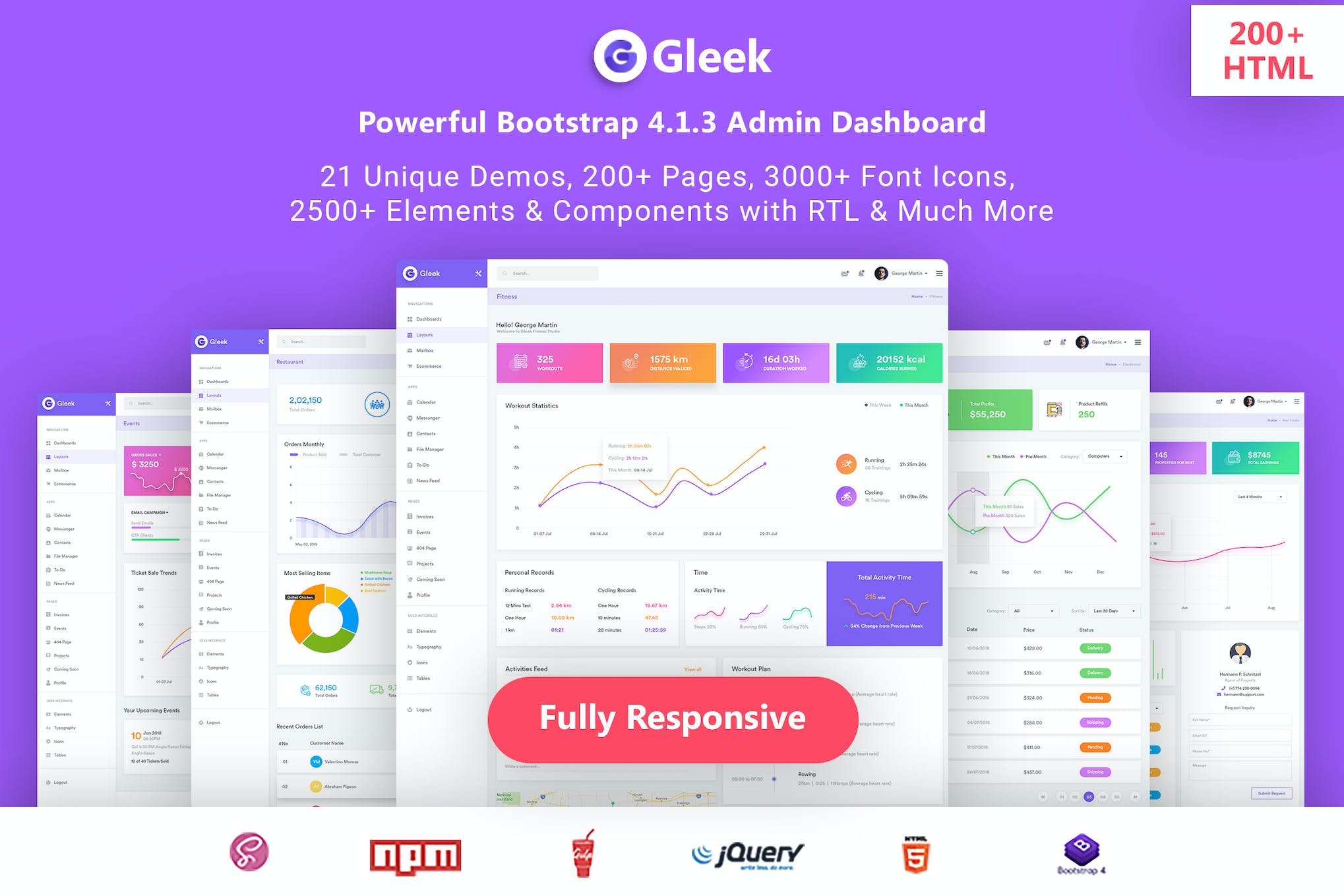 Gleek – Powerful Bootstrap4 AdminDashboard HTML