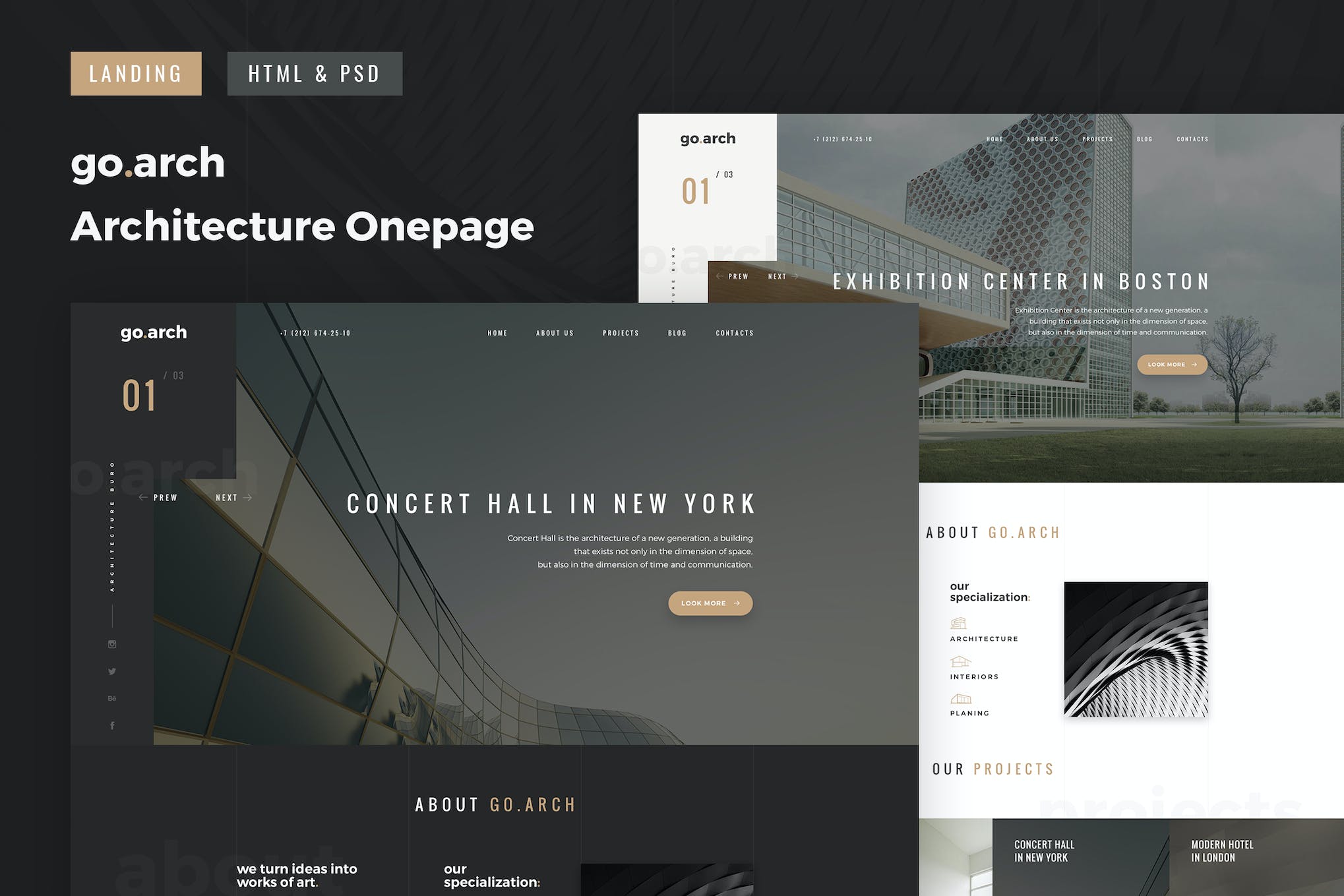 go.arch – OnePage Architecture & Interior Template