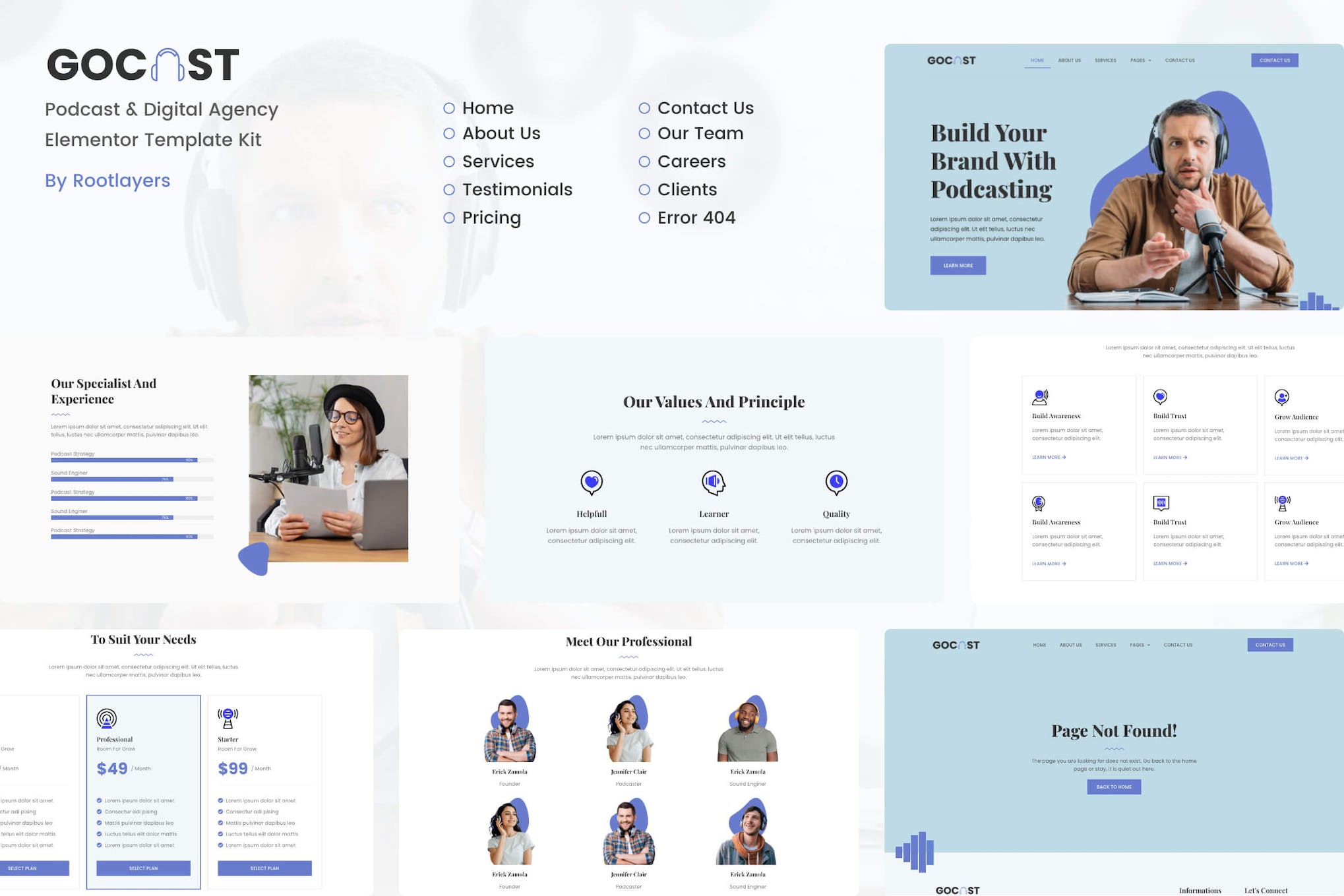 Gocast – Podcast & Digital Agency Template Kit