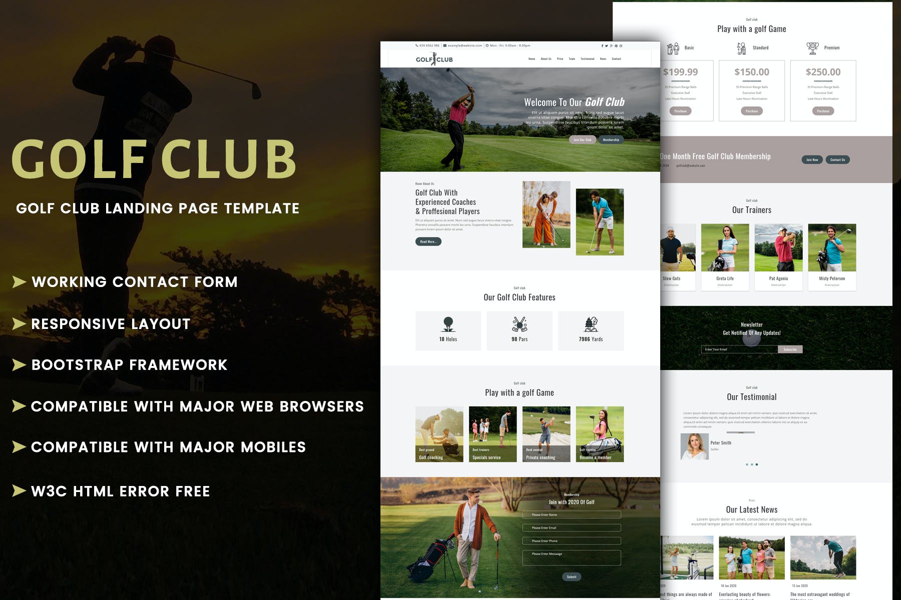 Golf Club – Multipurpose Responsive HTML Landing P