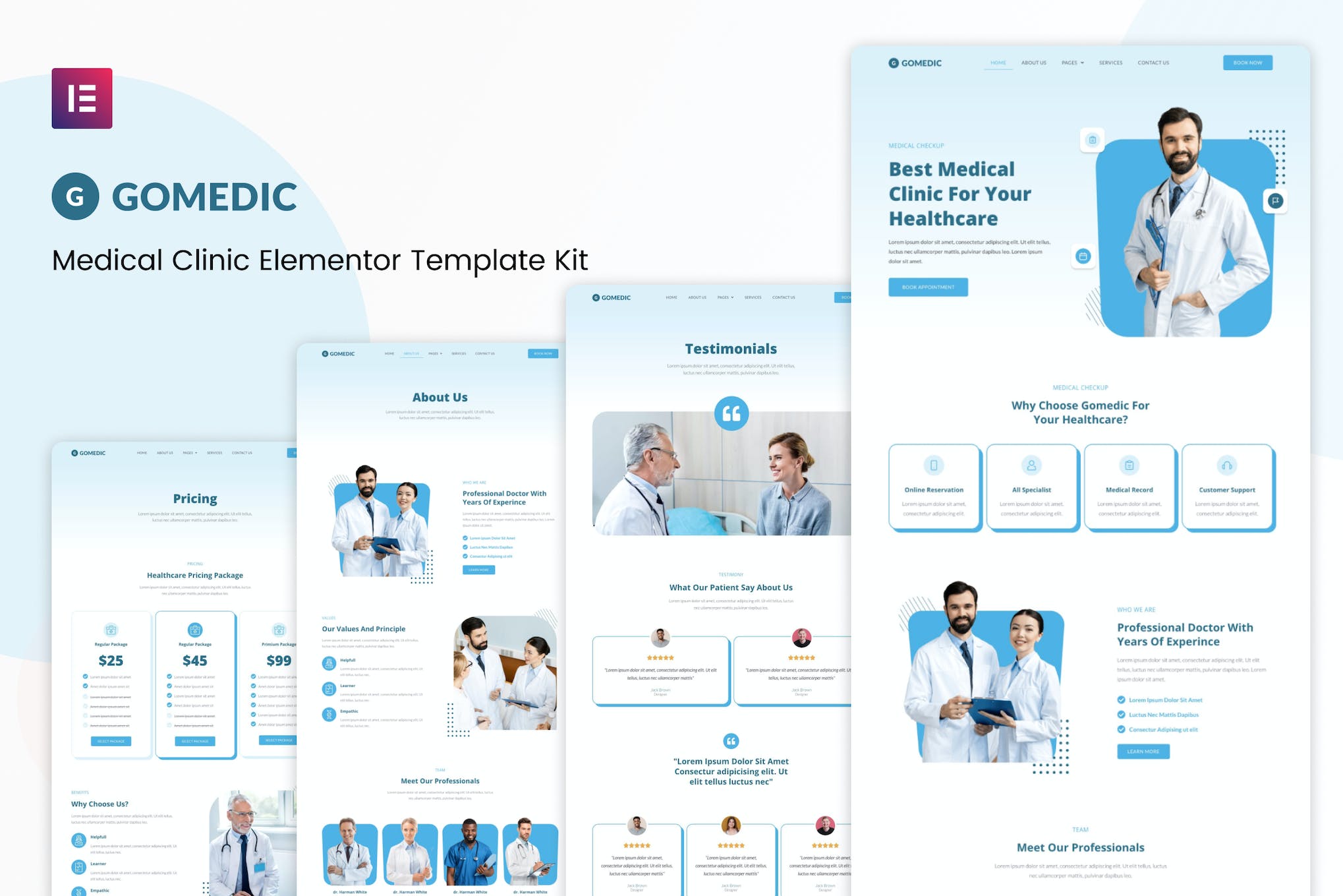 Gomedic – Medical Elementor Template Kit