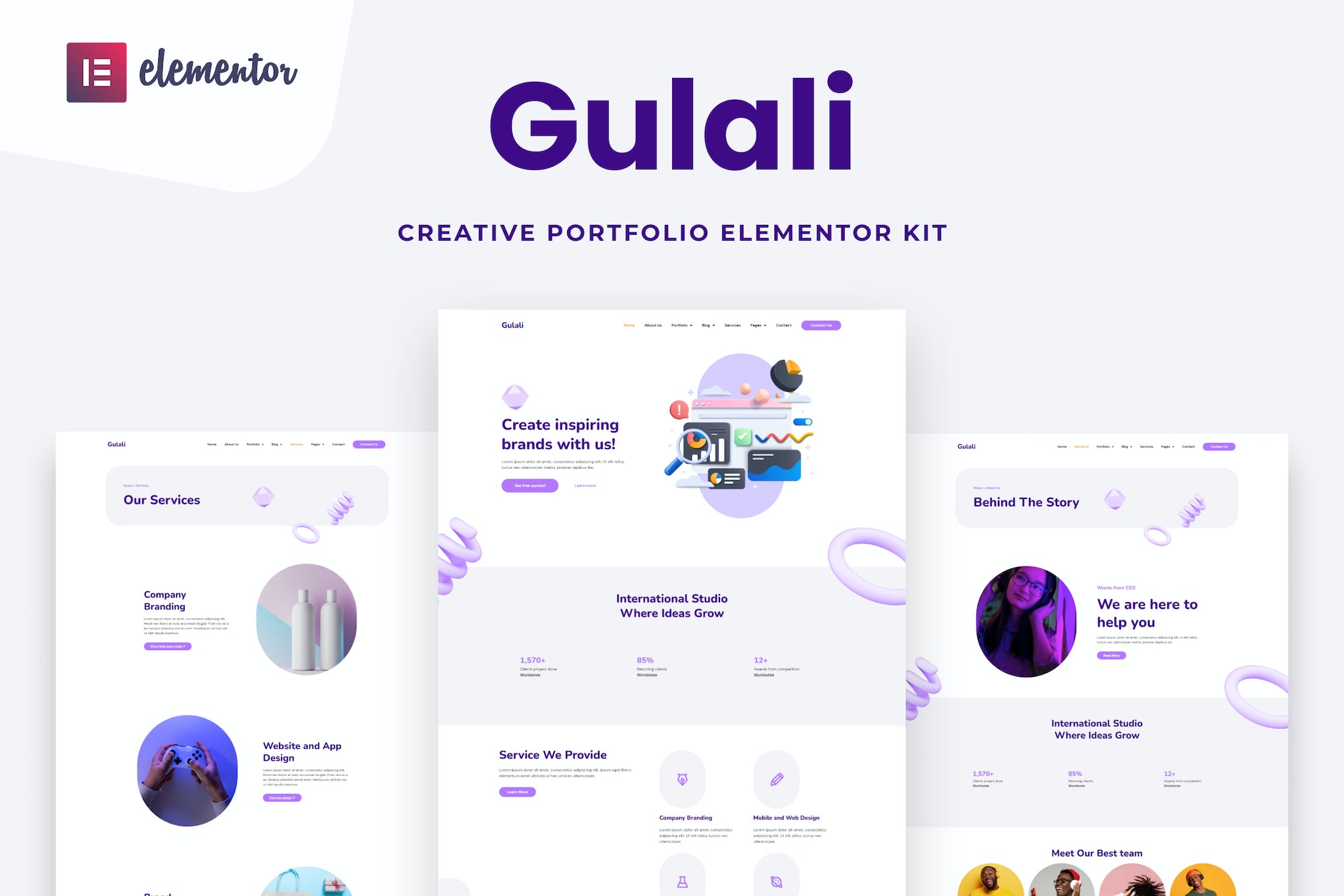 Gulali – Creative Portfolio Elementor Template Kit