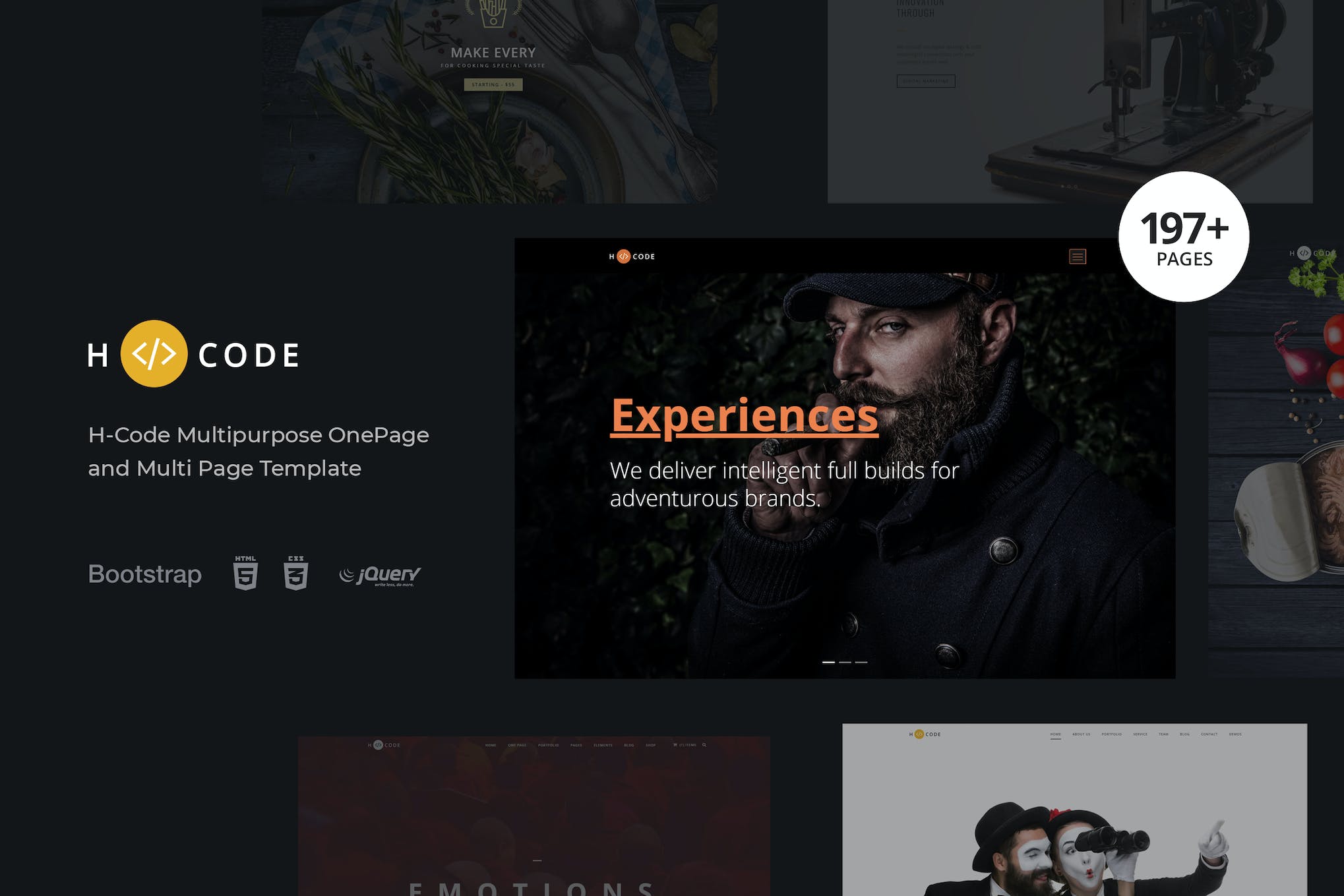 H-Code Multipurpose OnePage & Multi Page Template