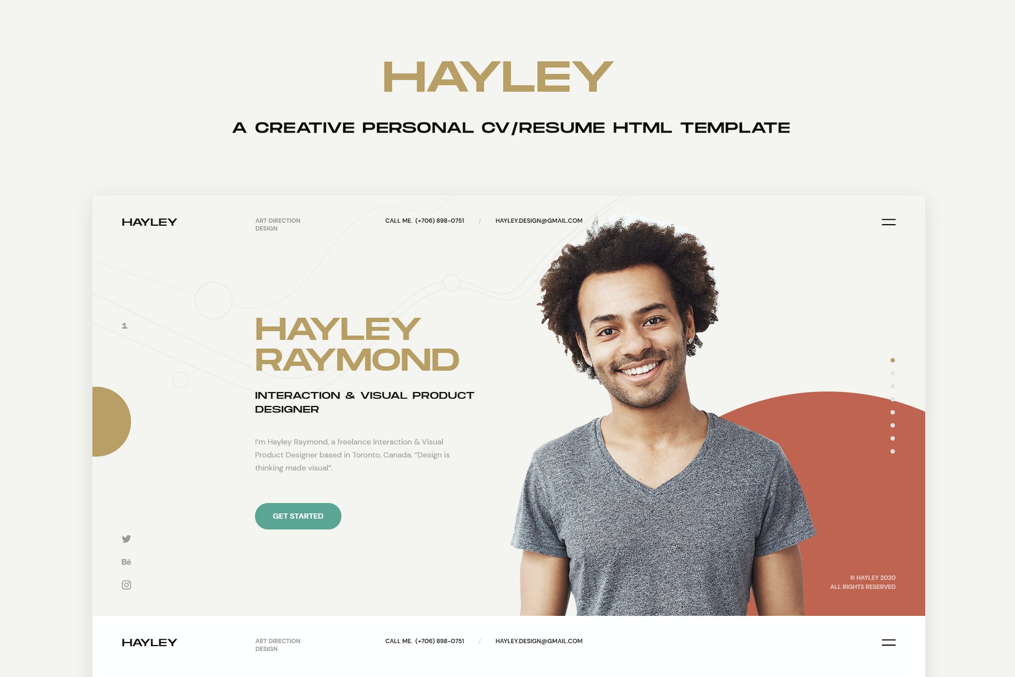 HAILEY – Creative Personal CV/Resume HTML Template