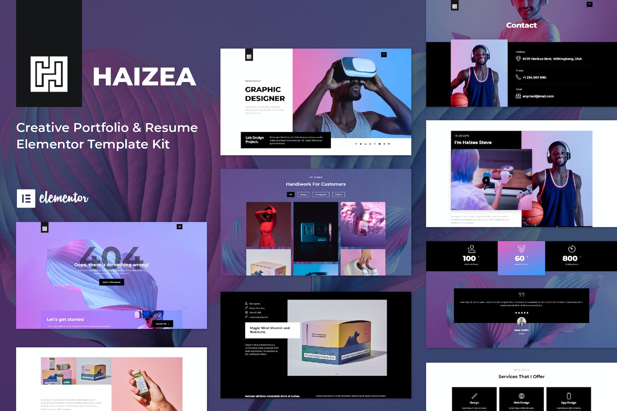 Haizea – Creative Portfolio & Resume Elementor Template Kit