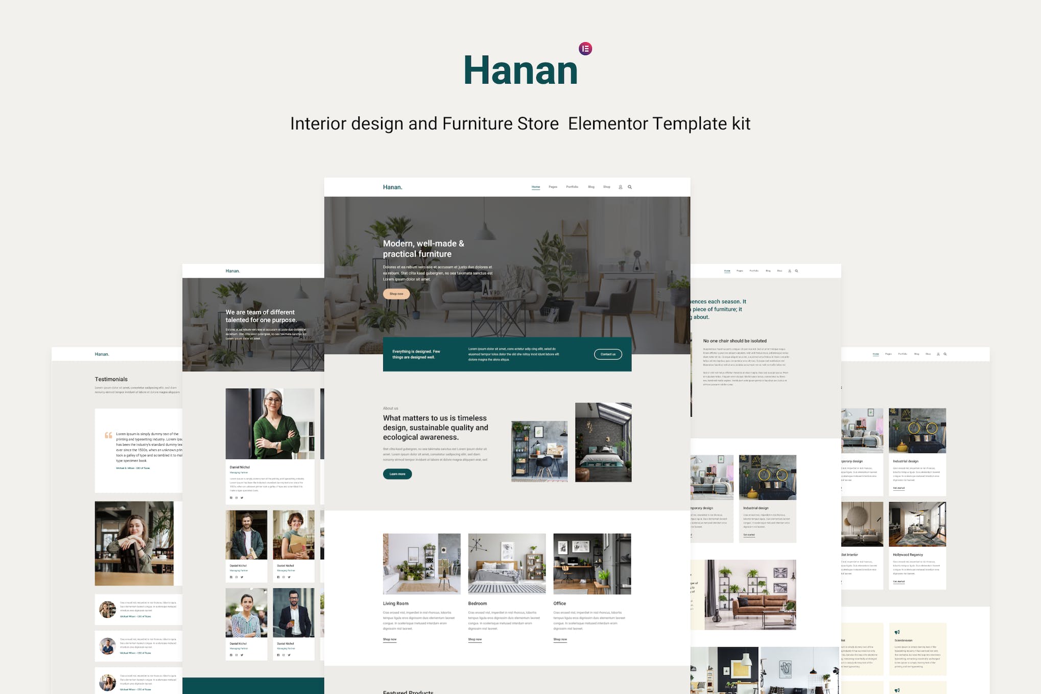 Hanan – Interior Design & Furniture Store Elementor Template kit