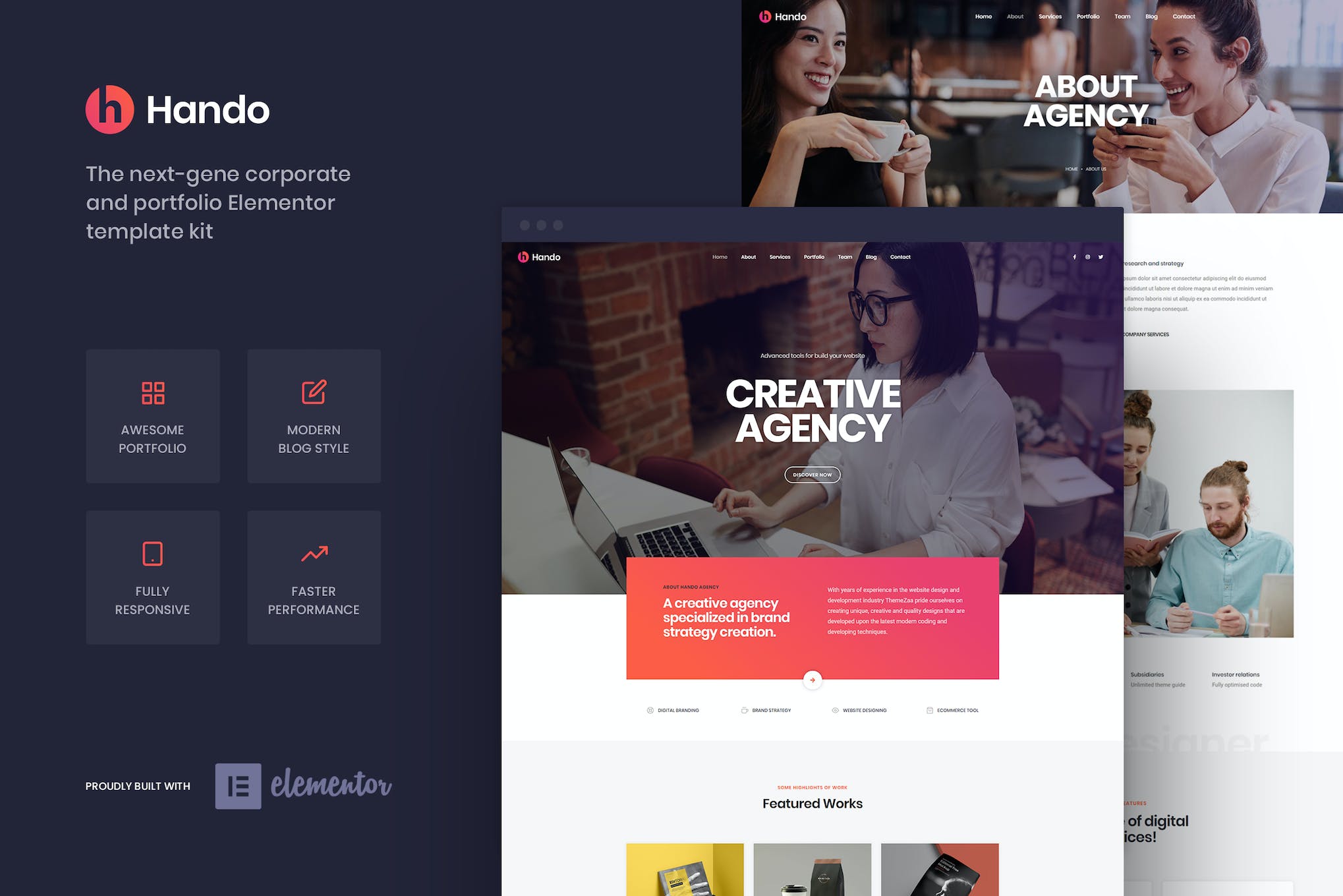 Hando – Corporate & Portfolio Elementor Template Kit