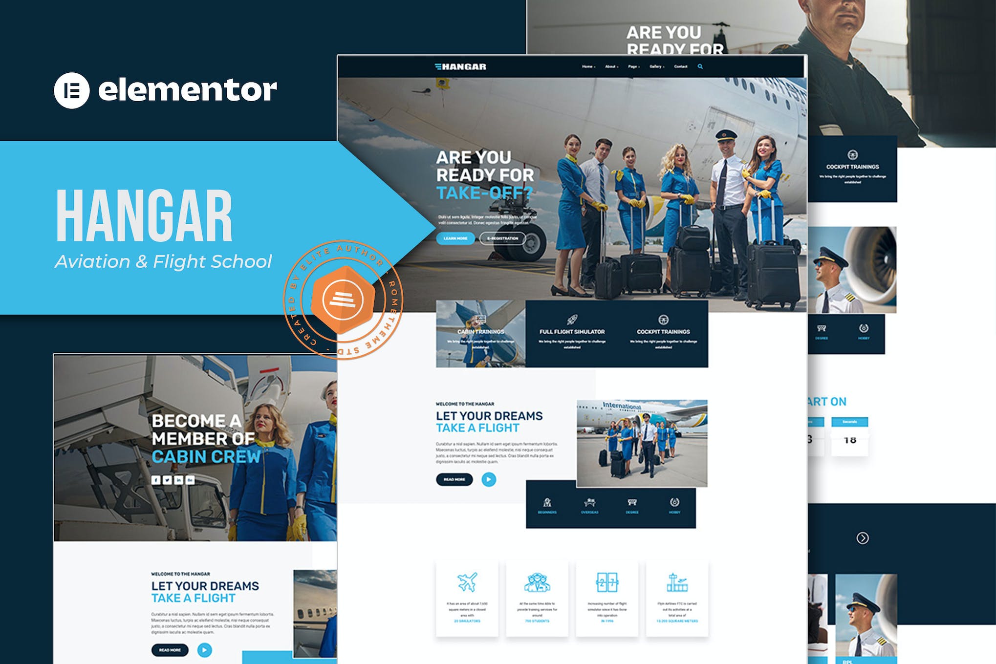 Hangar – Aviation & Flight School Elementor Template Kit