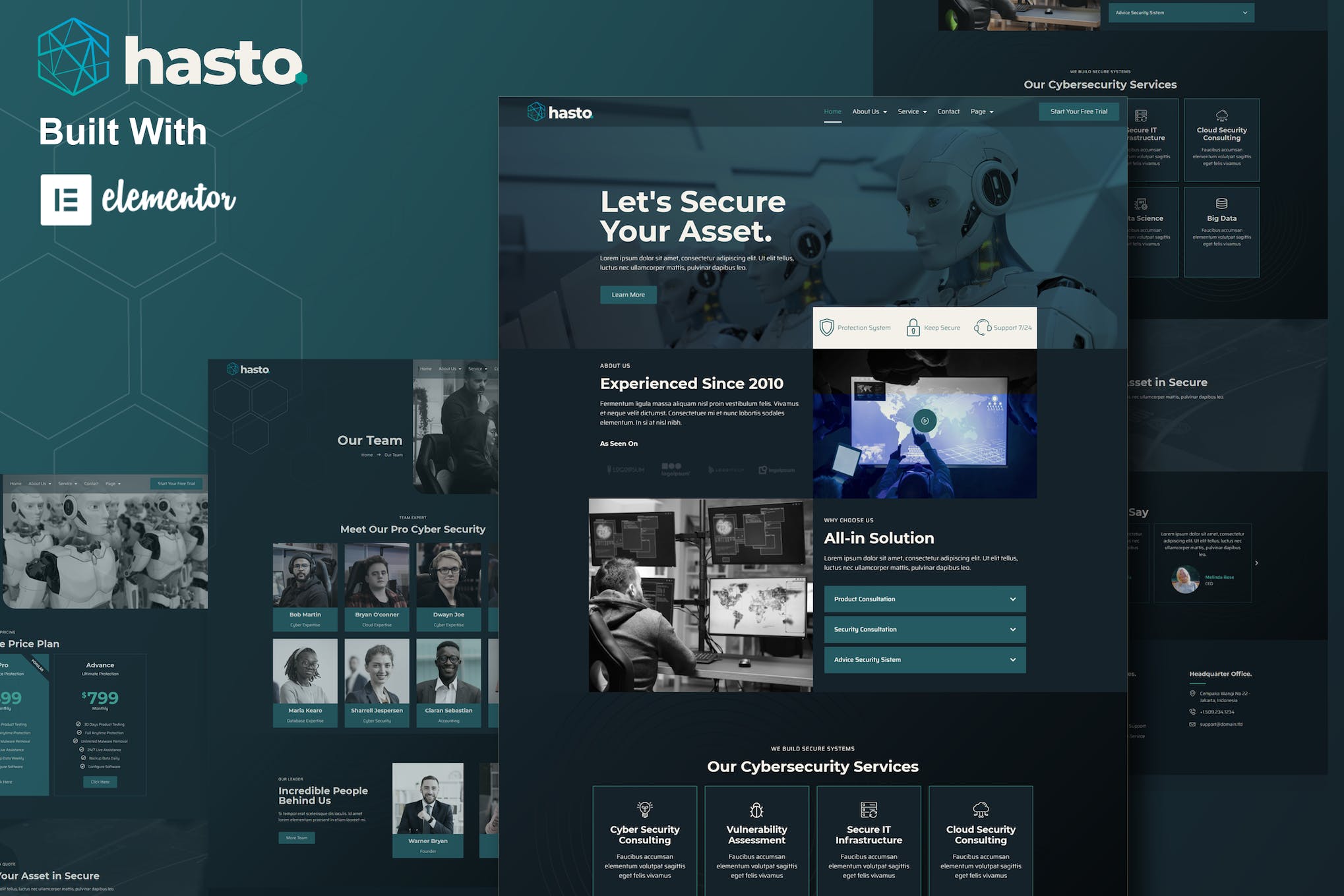 Hasto – Cyber Tech Security Service Elementor Template Kit