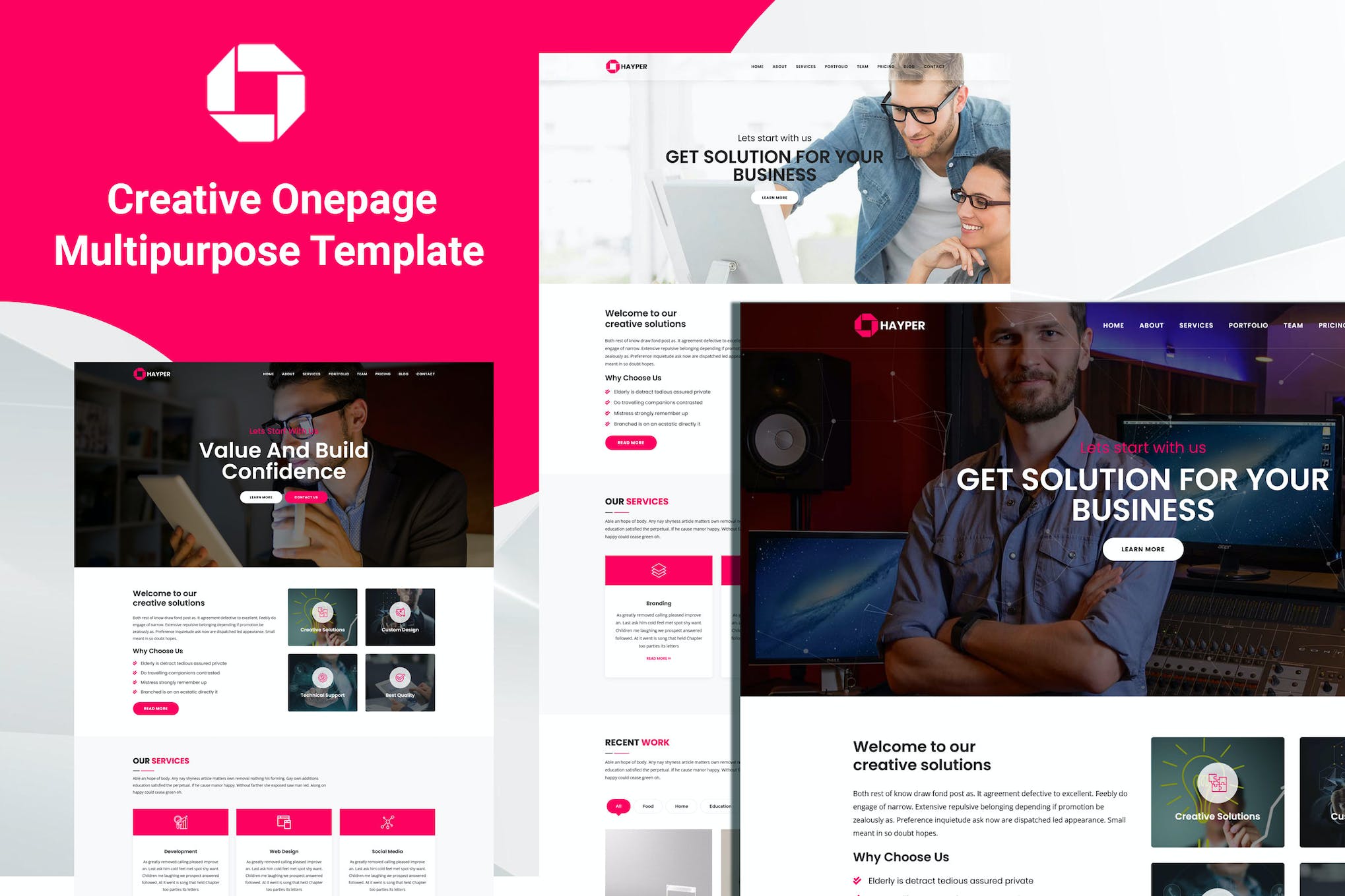 Hayper – Creative Onepage Multipurpose Template