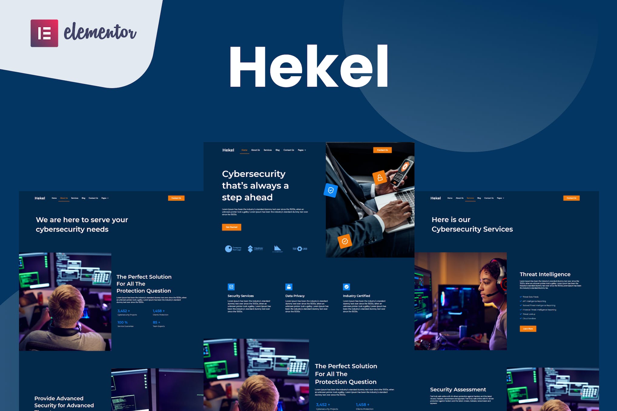 Hekel – Cyber Security Elementor Template Kit