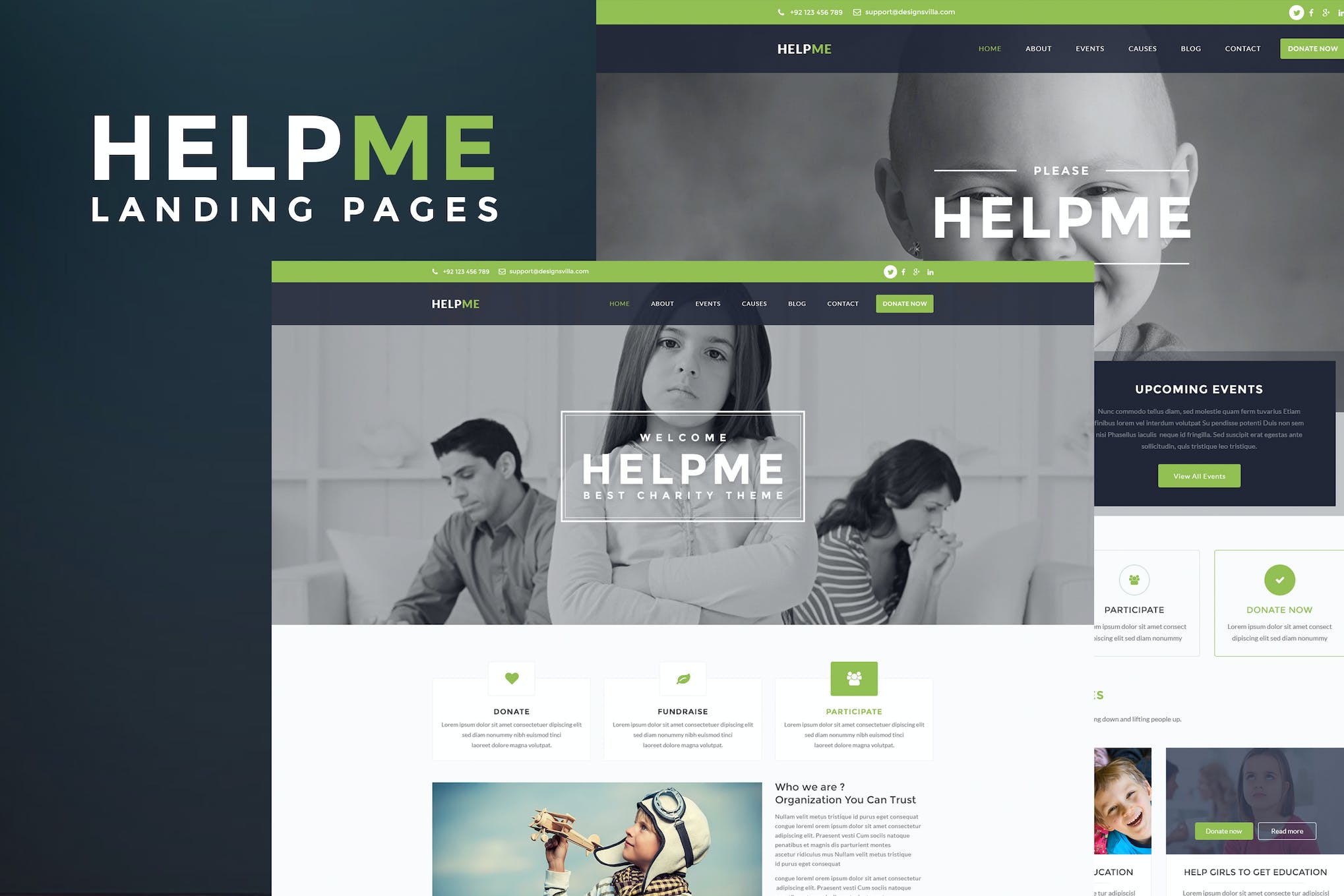 HelpMe – Nonprofit Landing Page Template