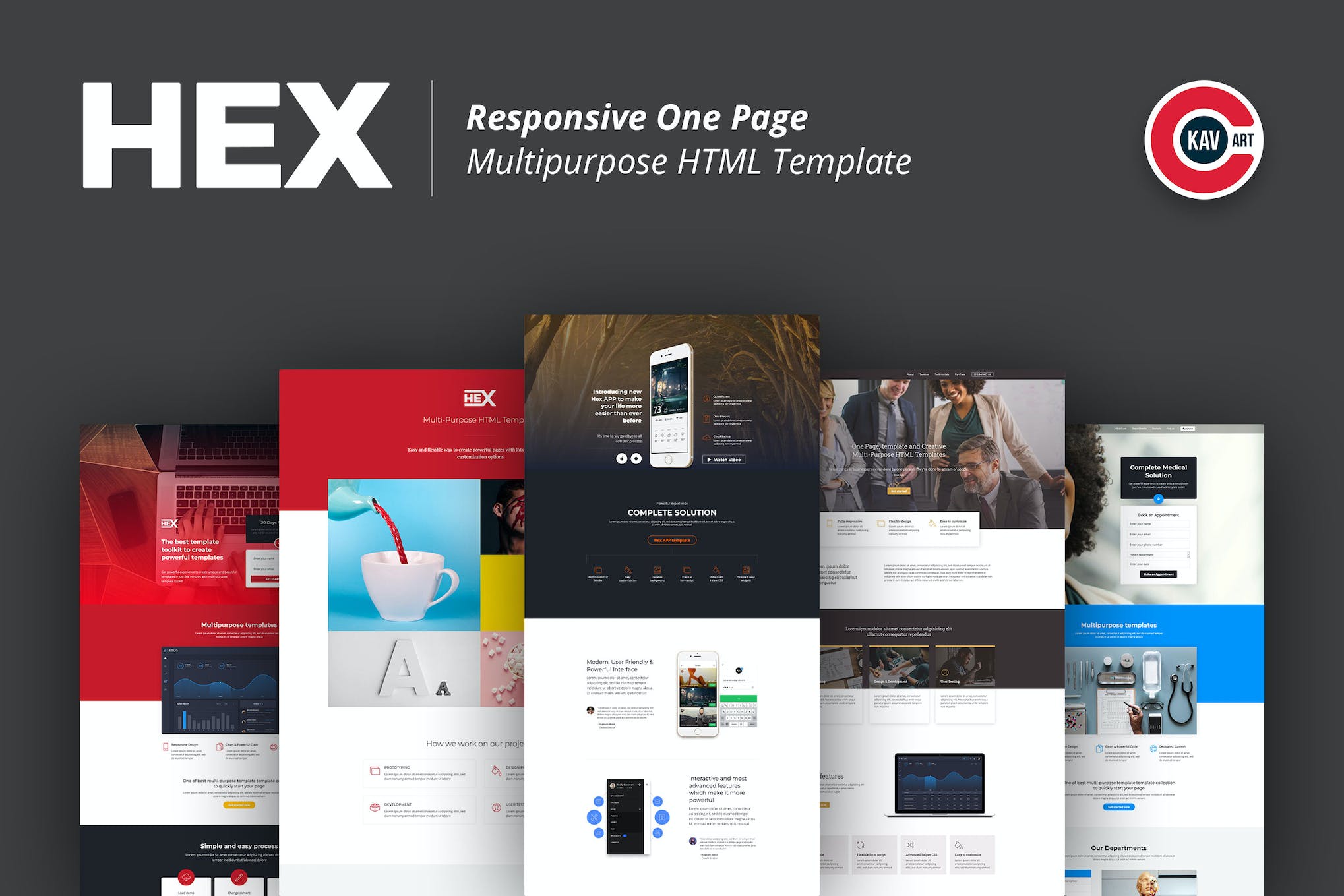 HEX – One Page Multipurpose HTML Template