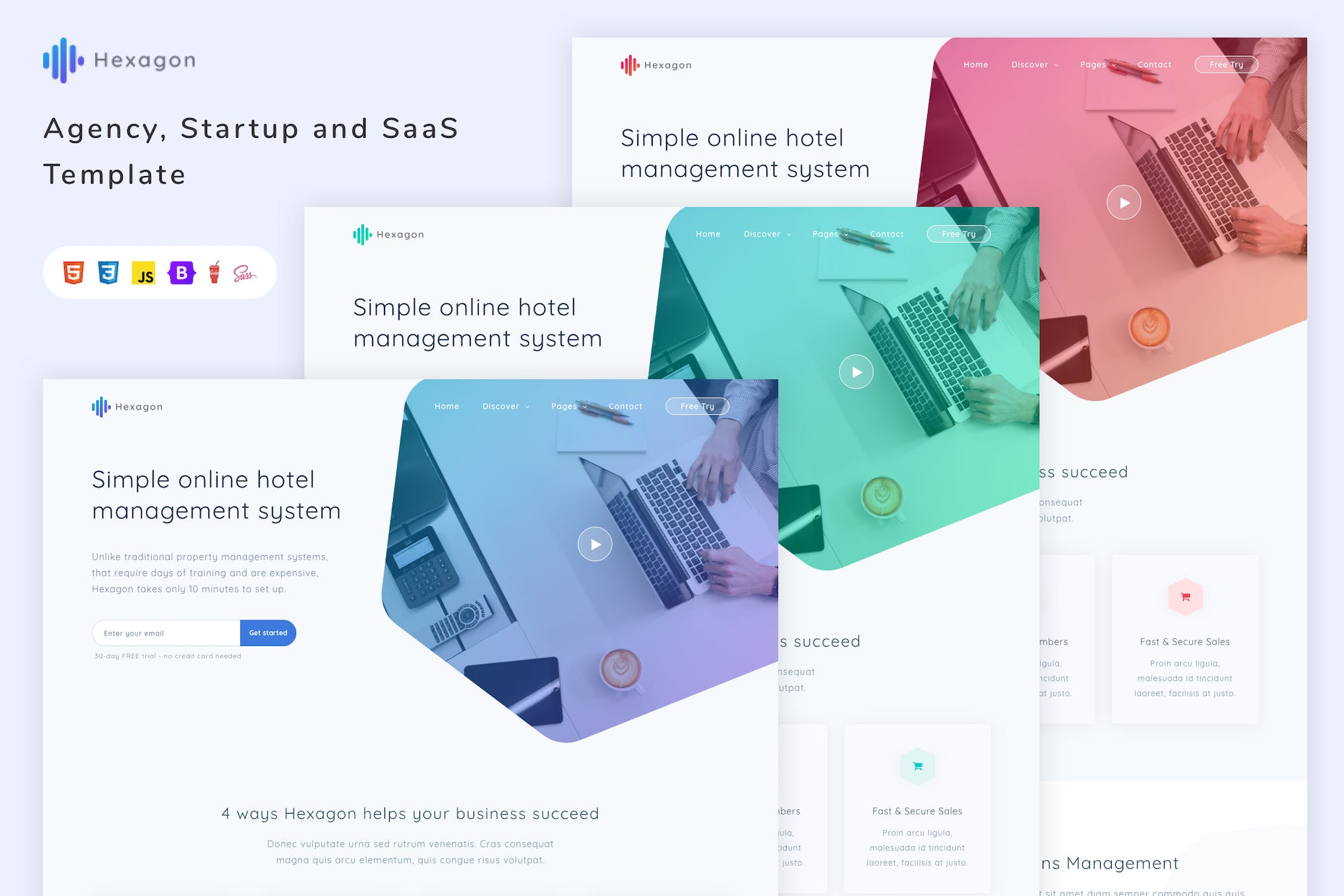 Hexagon – Agency, Startup and SaaS Template